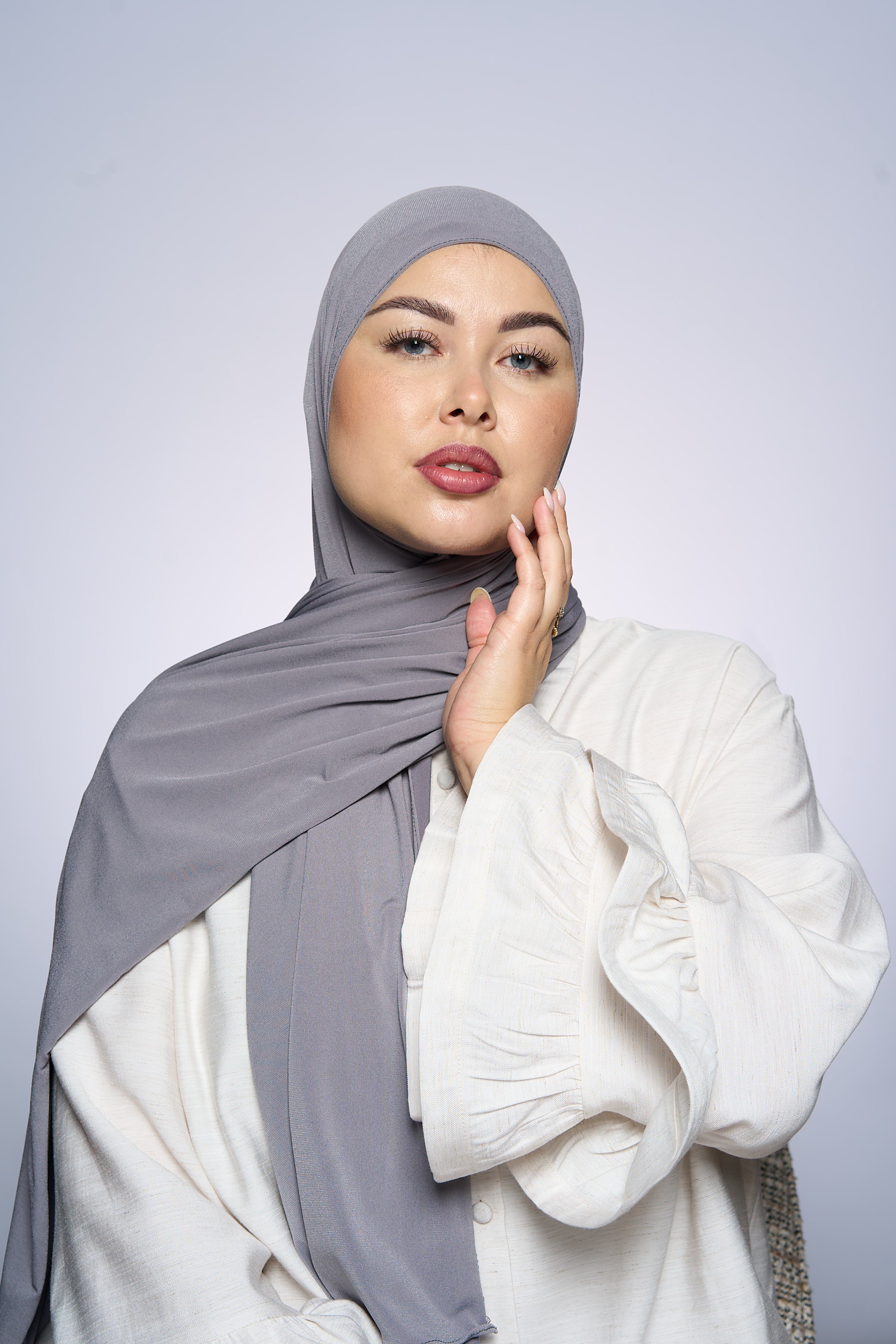Premium Jersey Hijab Fin - Dark Gray