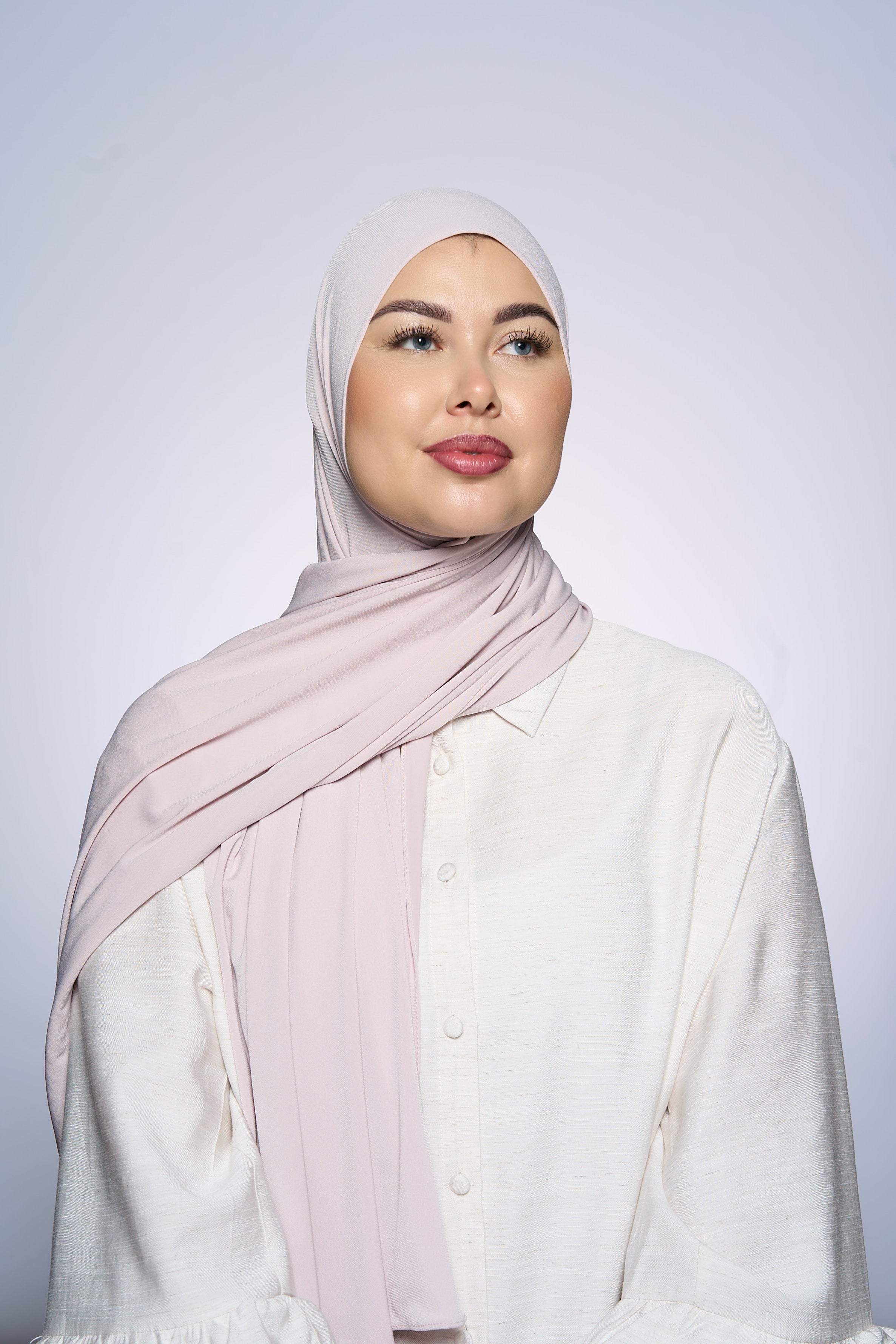 Premium Jersey Hijab Fin - Light Parel