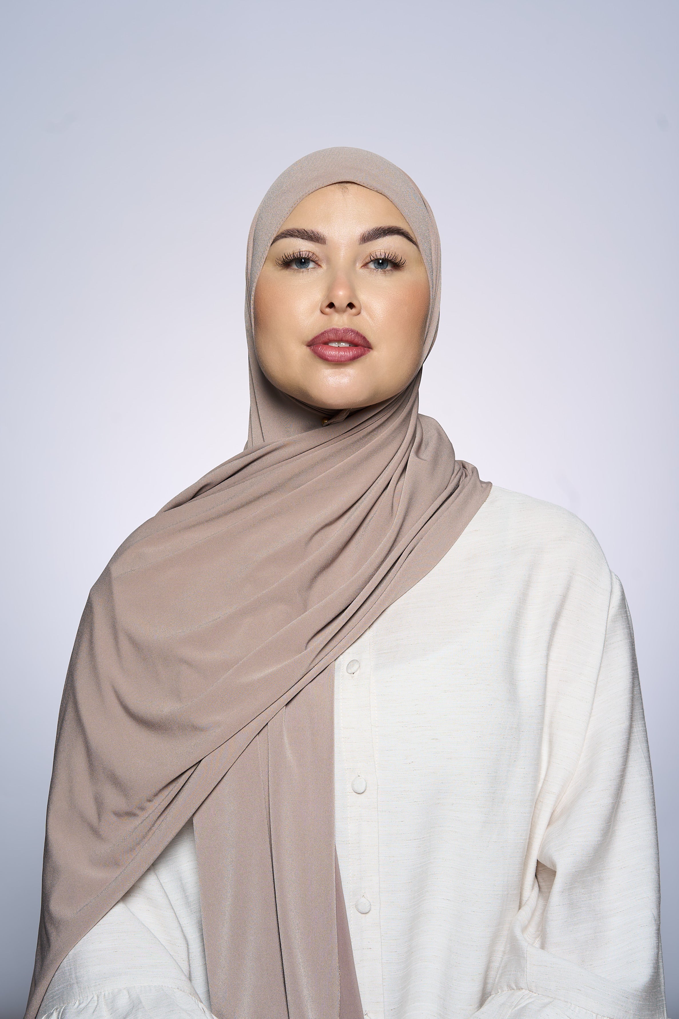 Premium Jersey Hijab Fin - Light Grape