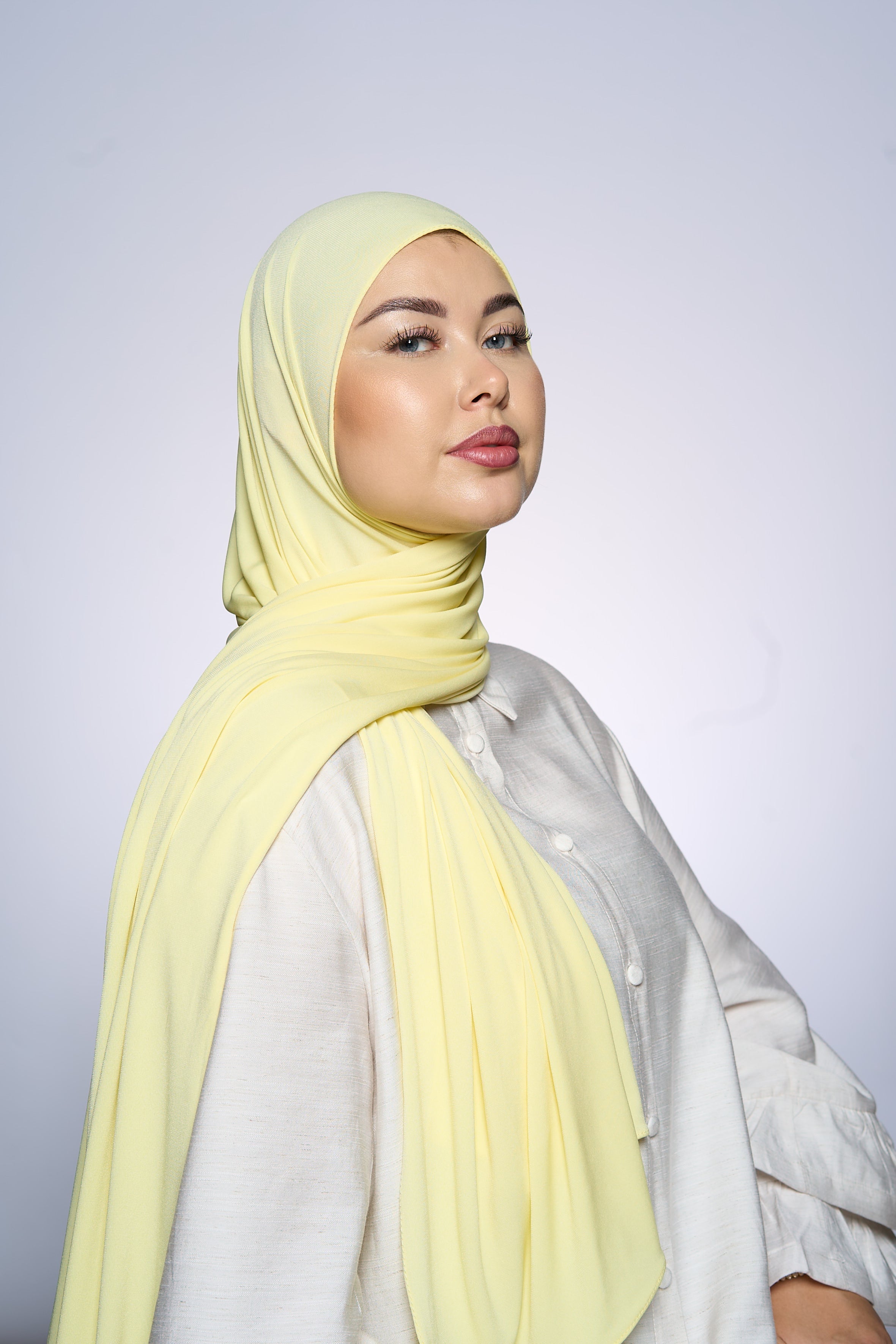 Premium Jersey Hijab Fin - Butter Yellow