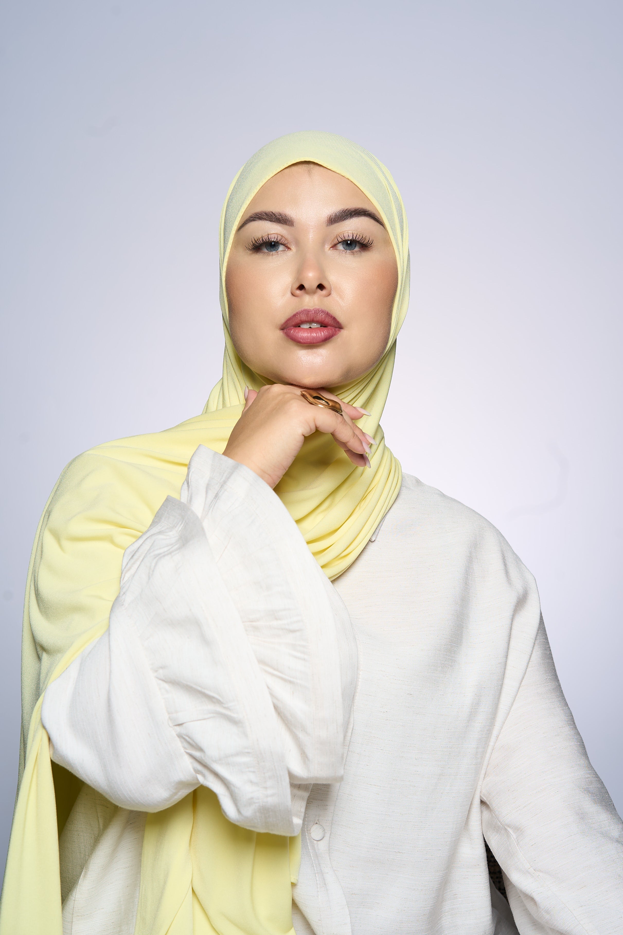 Premium Jersey Hijab Fin - Butter Yellow