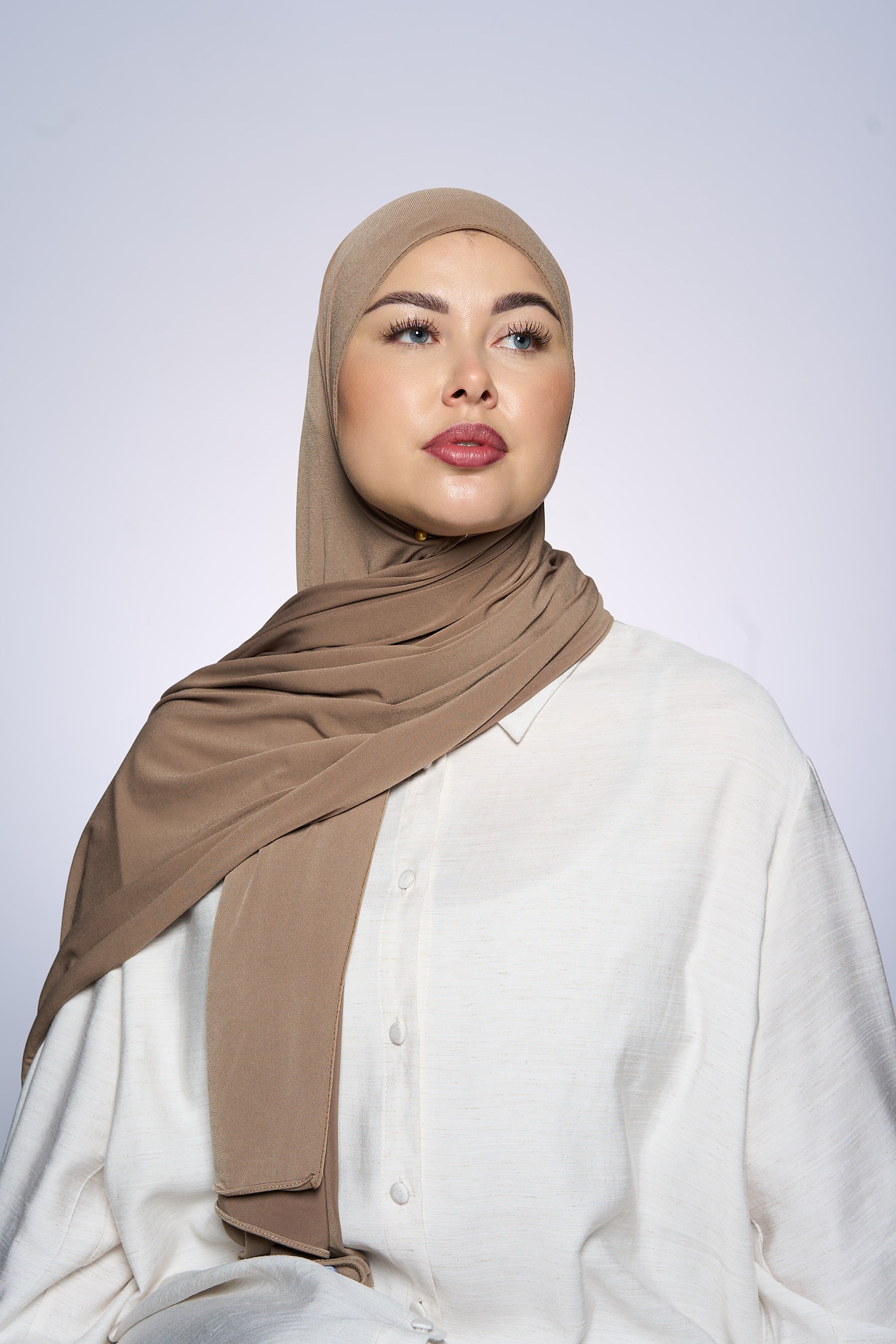 Premium Jersey Hijab Fin - Koper Roze