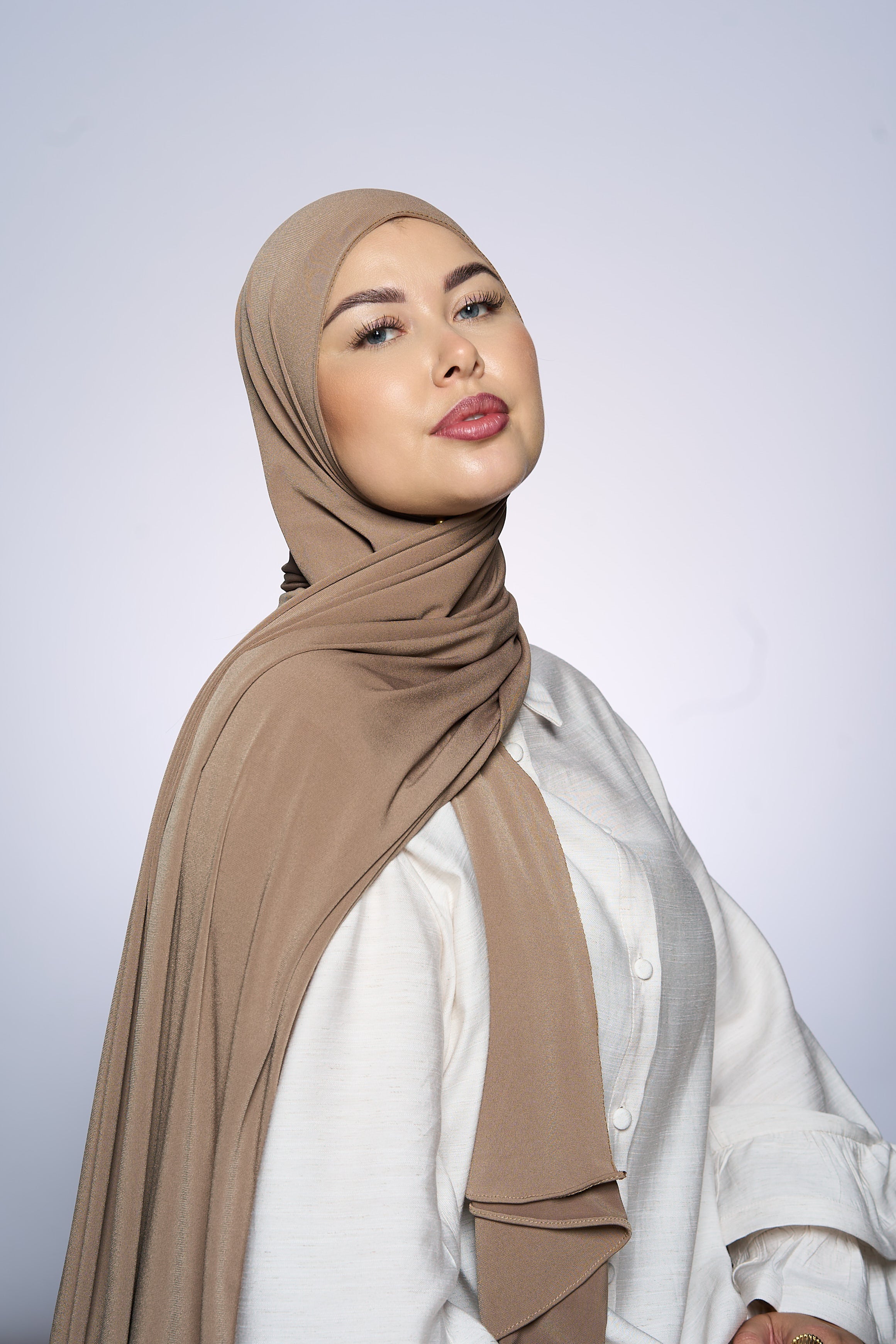 Premium Jersey Hijab Fin - Koper Roze