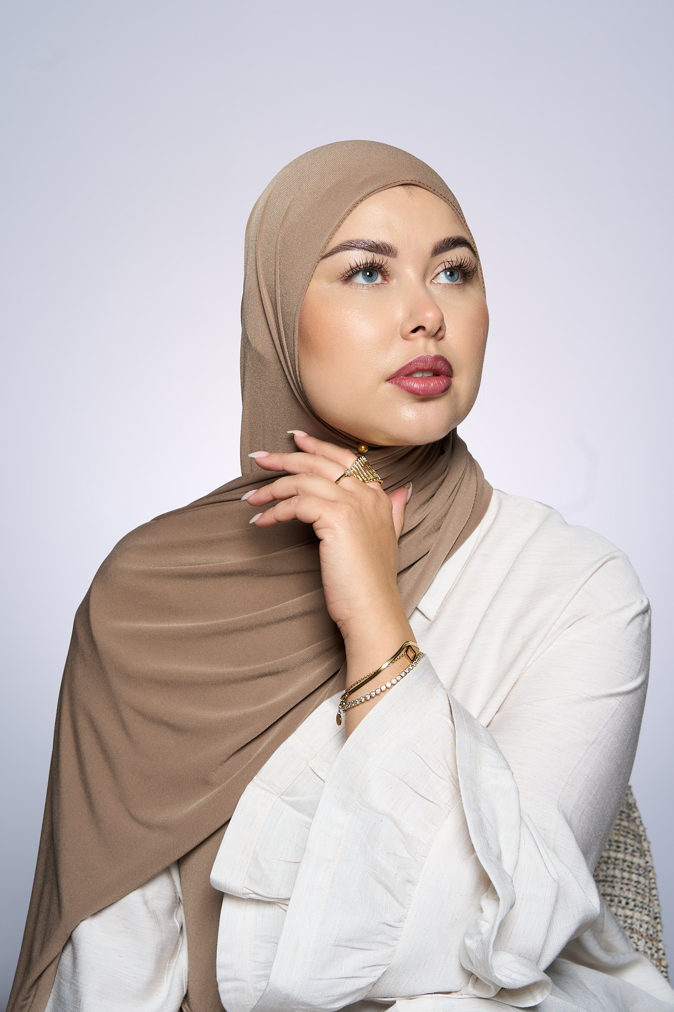 Premium Jersey Hijab Fin - Koper Roze