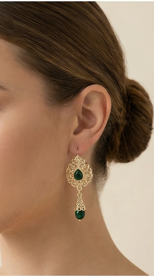 Darkgreen Nabi Earrings