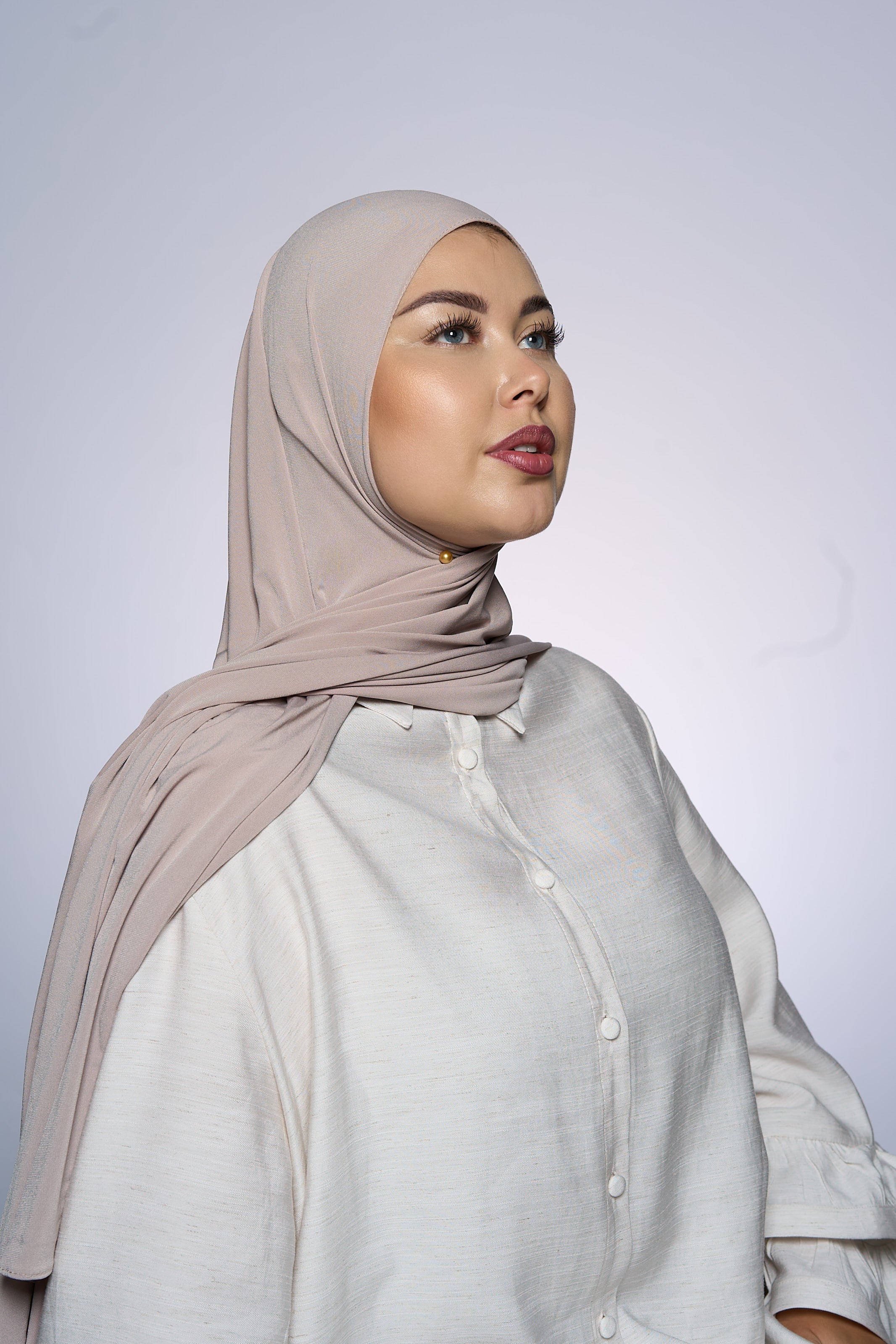 Premium Jersey Hijab Fin - Light Peach