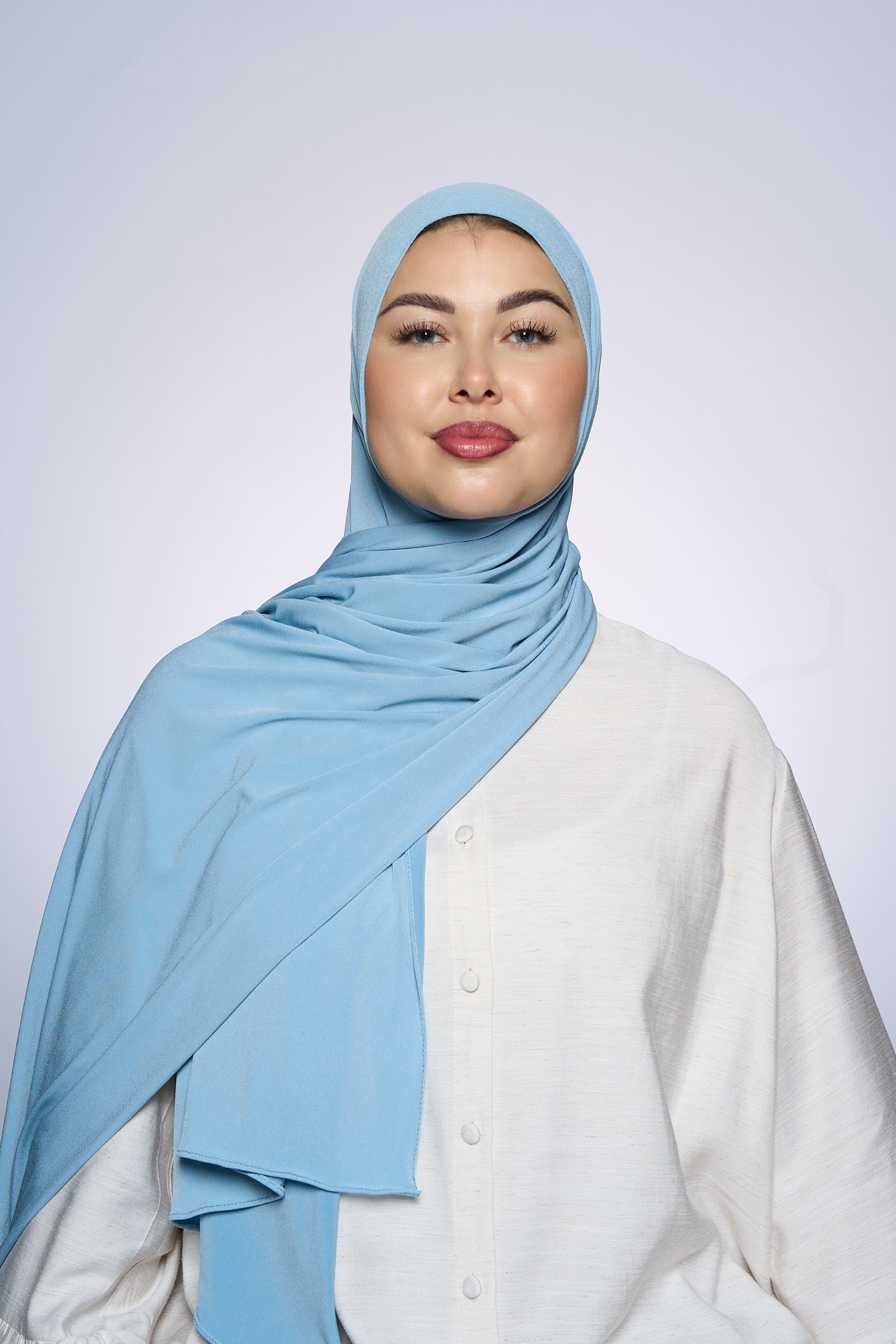 Premium Jersey Hijab Fin - Sea Gray