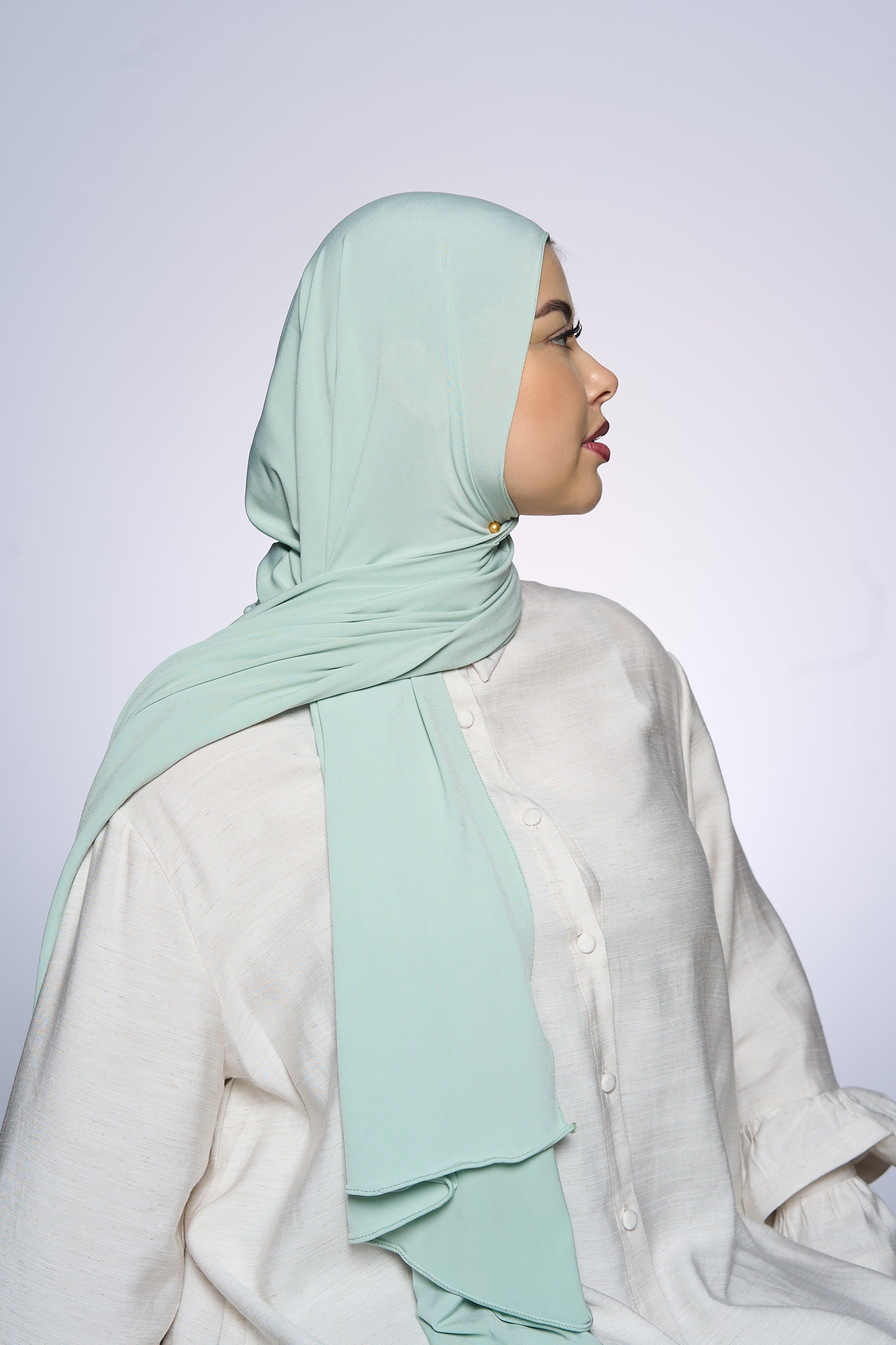Premium Jersey Hijab Fin - Moss Mint