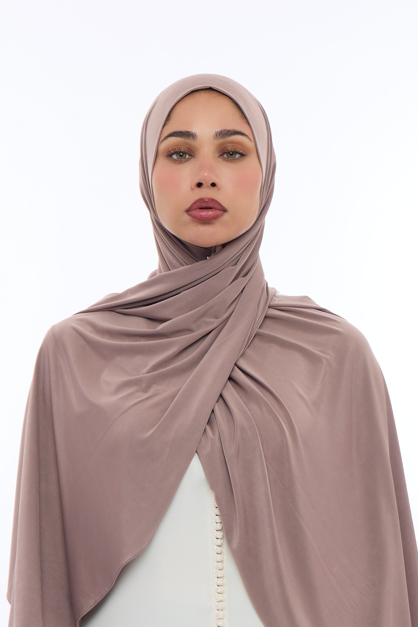 Liquid Jersey Hijab Min - Cacao brown
