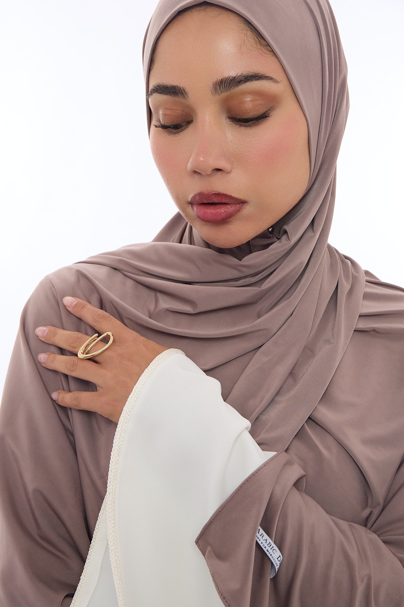Liquid Jersey Hijab Min - Cacao brown