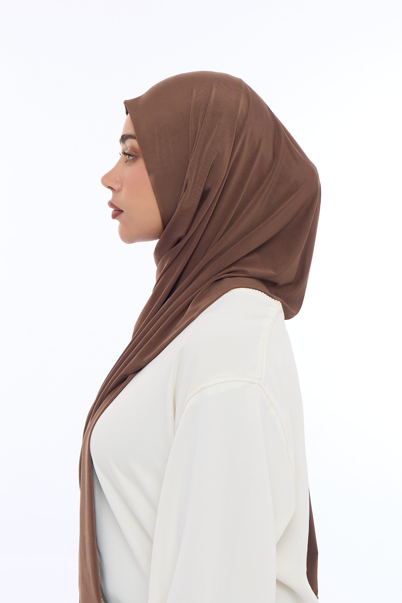 Liquid Jersey Hijab Min - Cacoa Taupe
