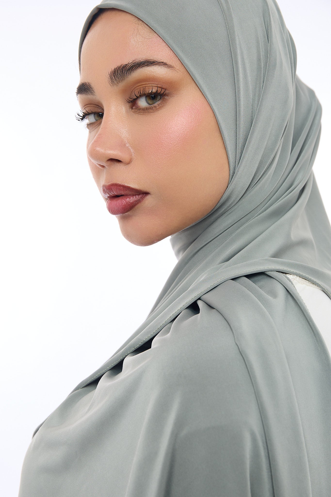 Liquid Jersey Hijab Min - Dusty Green