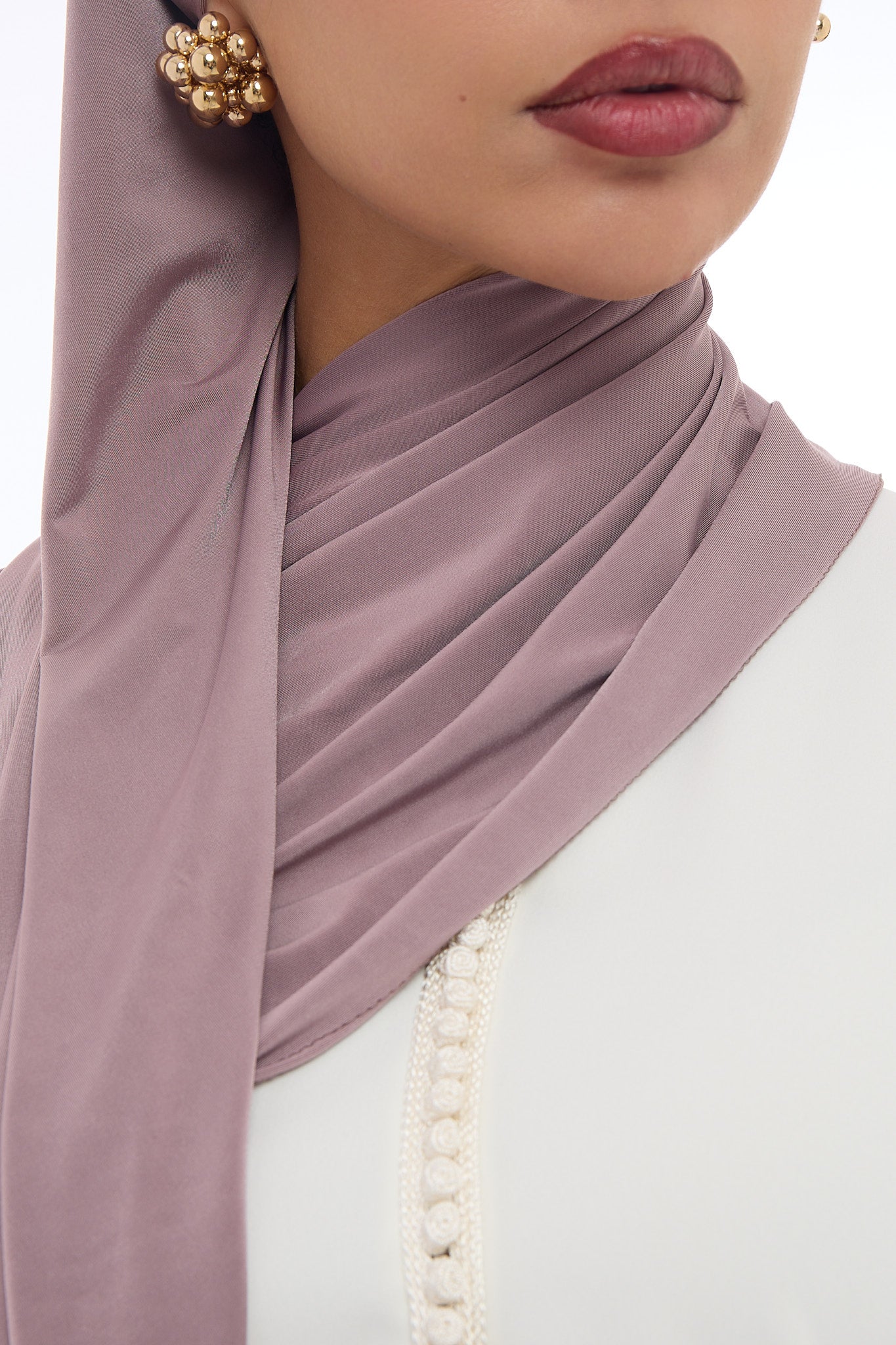 Liquid Jersey Hijab Min - Dusty Plum