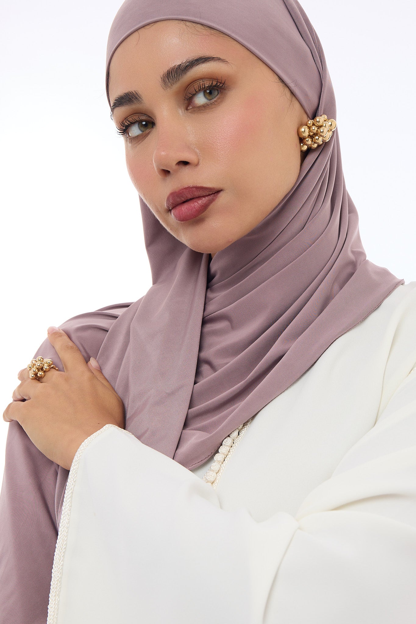 Liquid Jersey Hijab Min - Dusty Plum