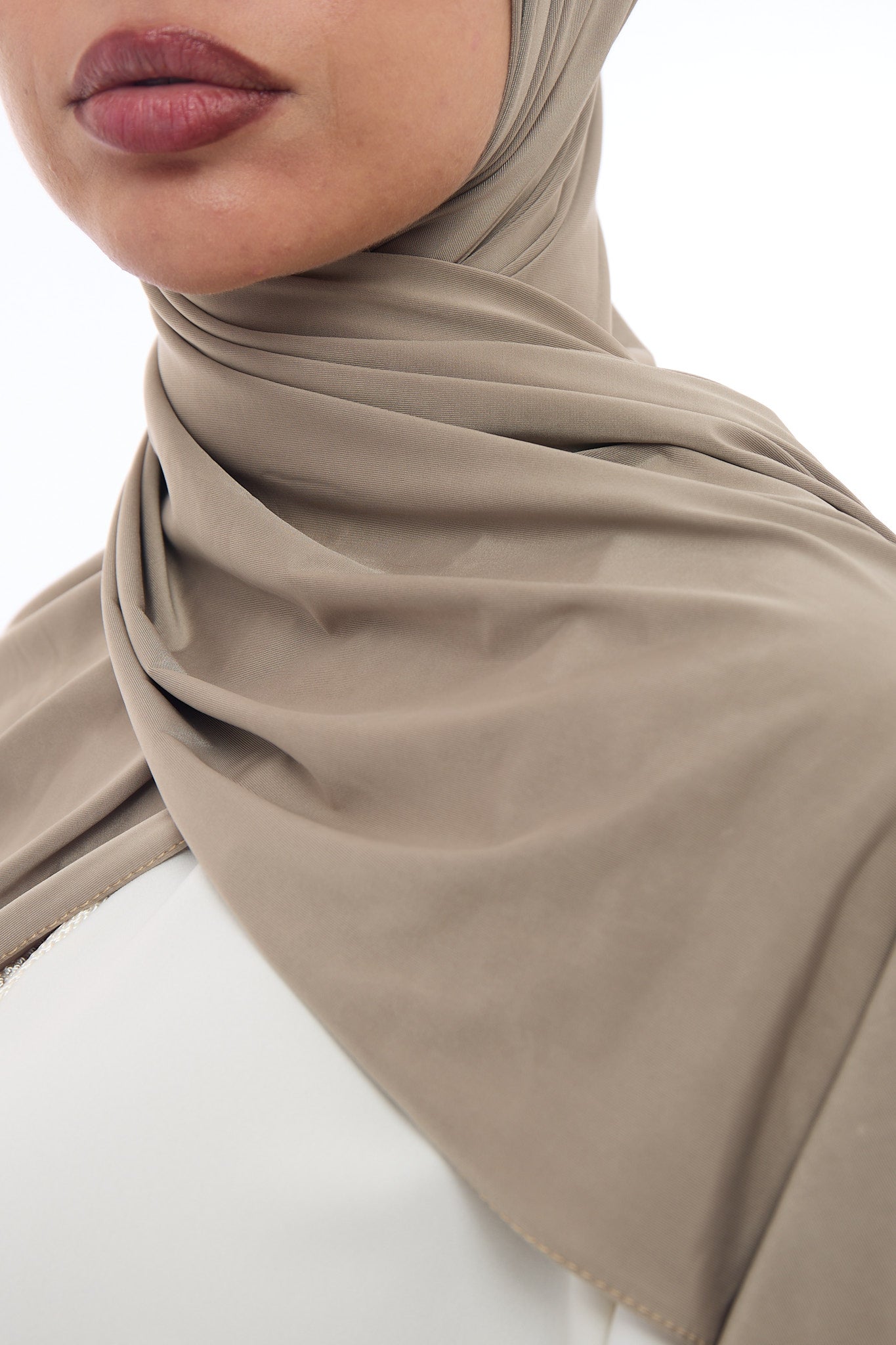 Liquid Jersey Hijab Min - Moss Khaki