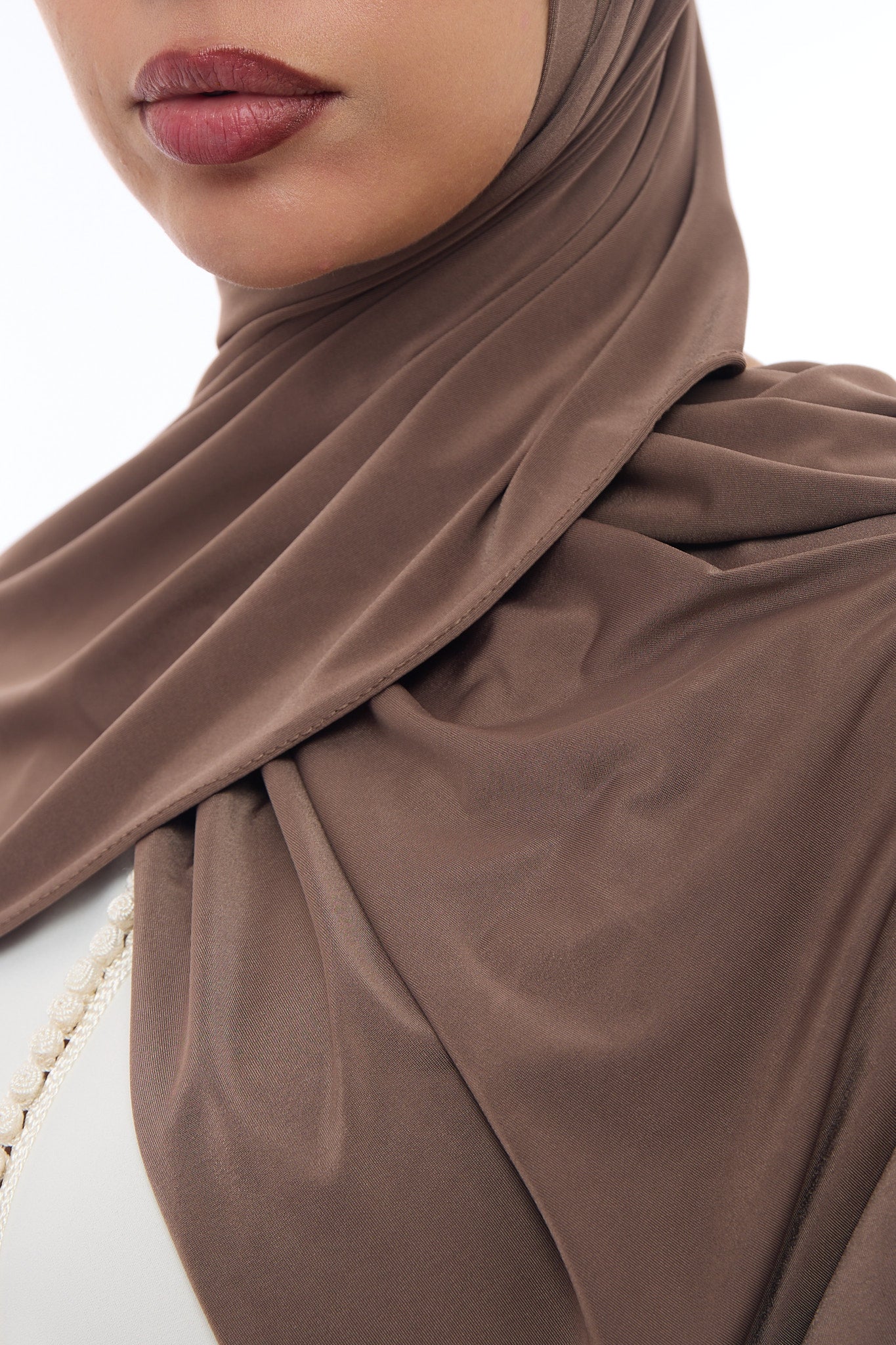 Liquid Jersey Hijab Min - Mud Taupe
