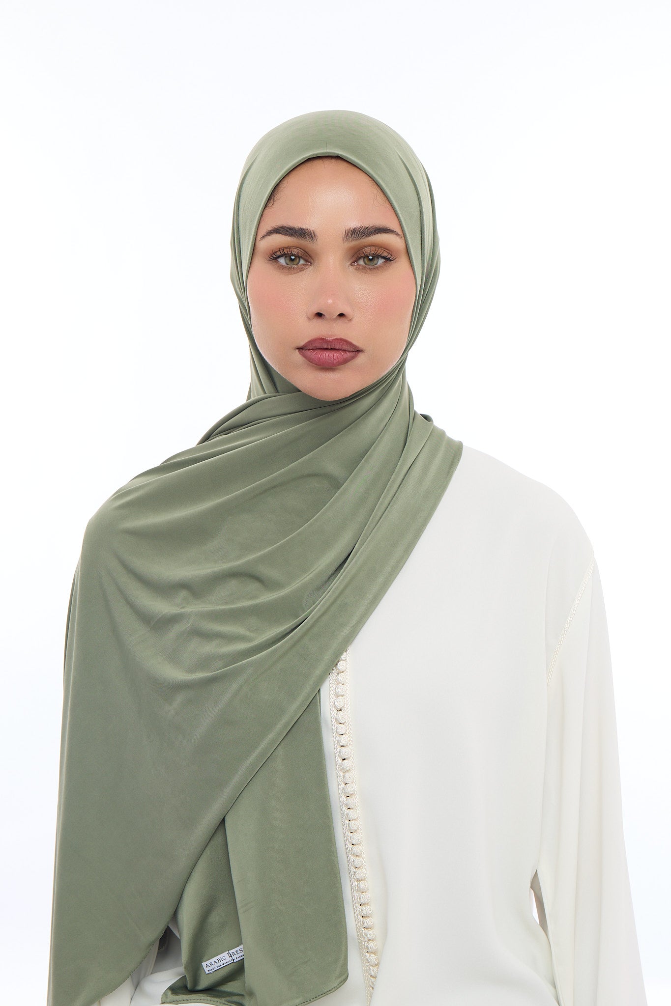 Liquid Jersey Hijab Min - Olive Green