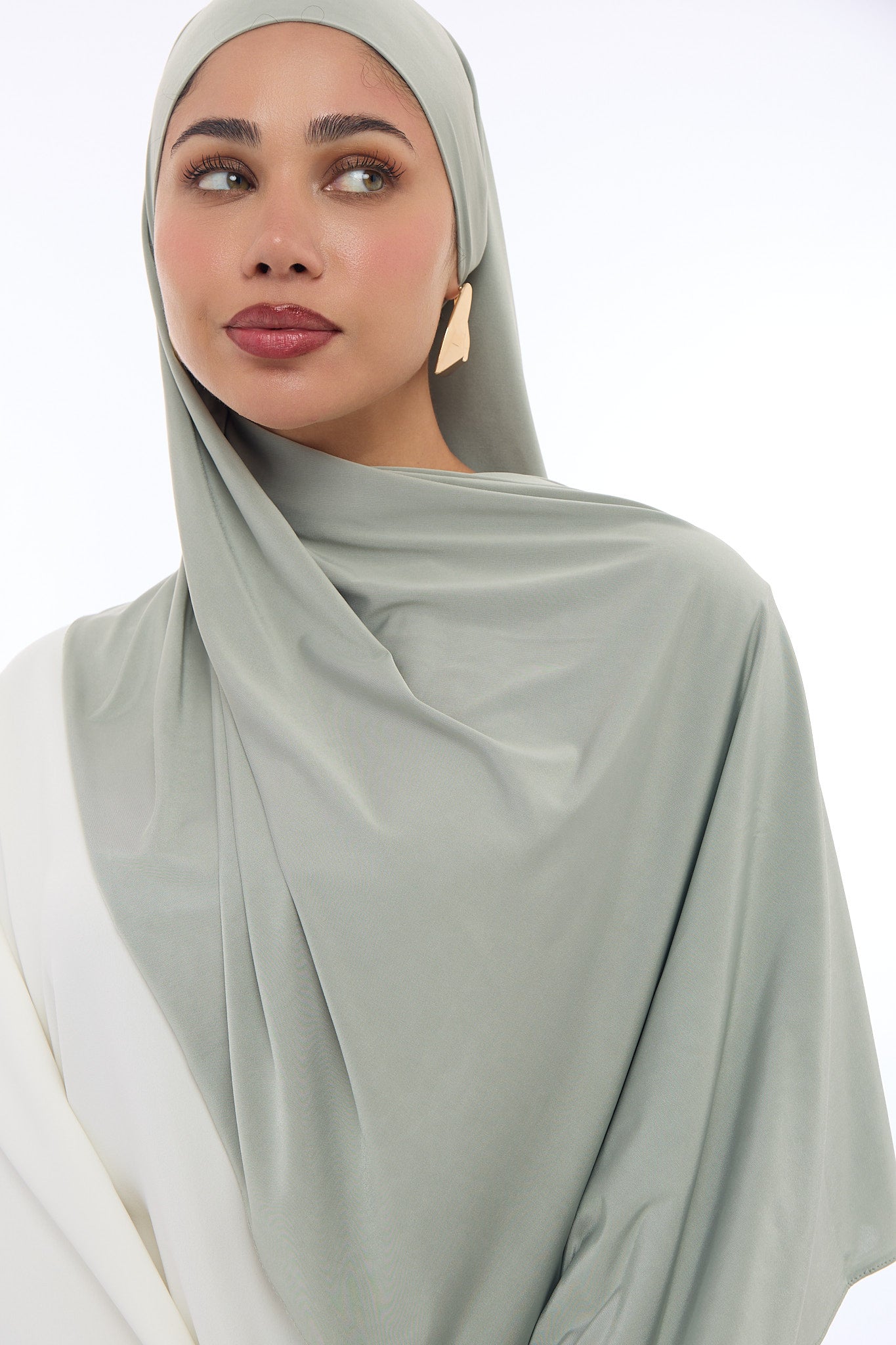 Liquid Jersey Hijab Min - Smokey Olive