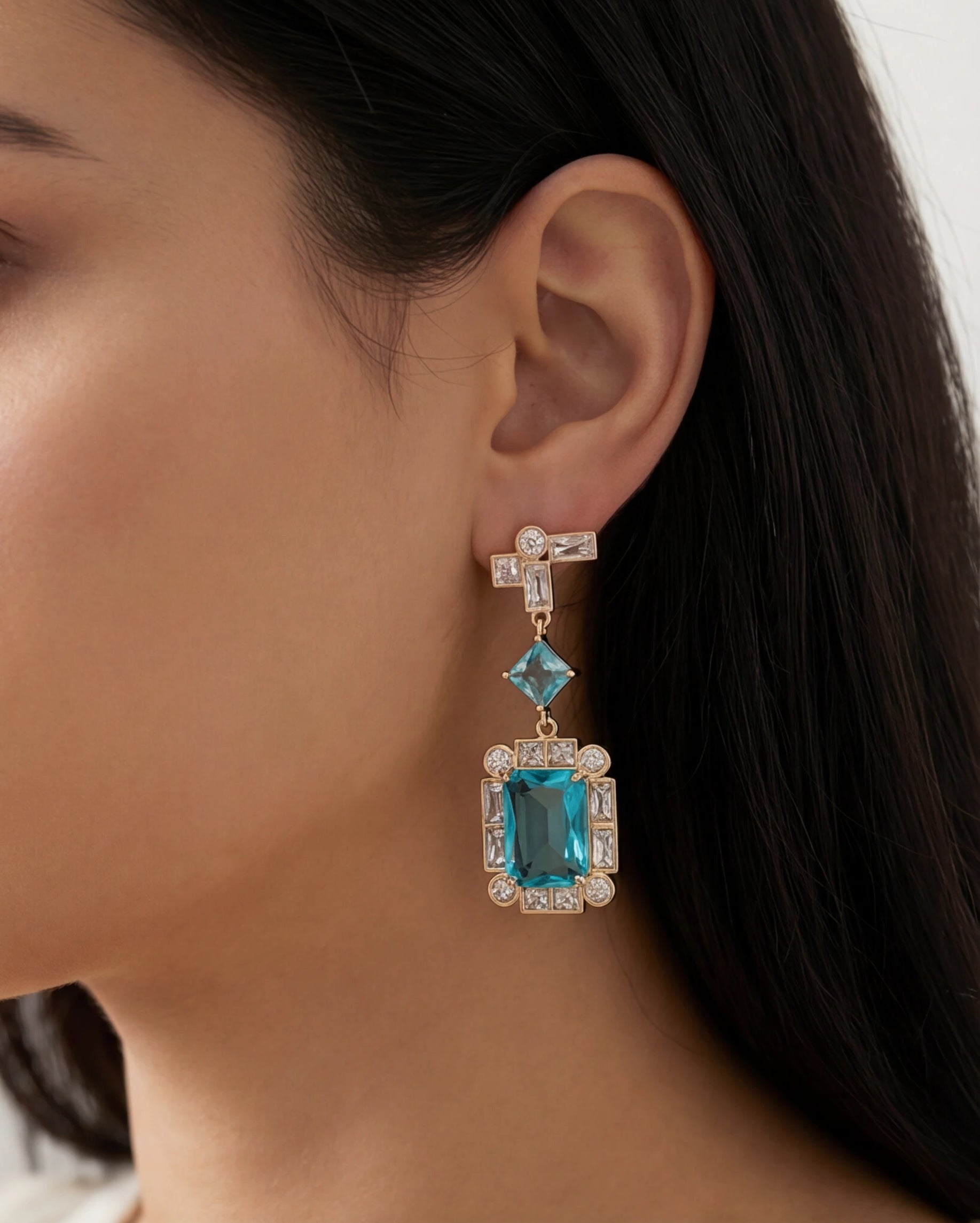 Earrings Luy Blue/Gold