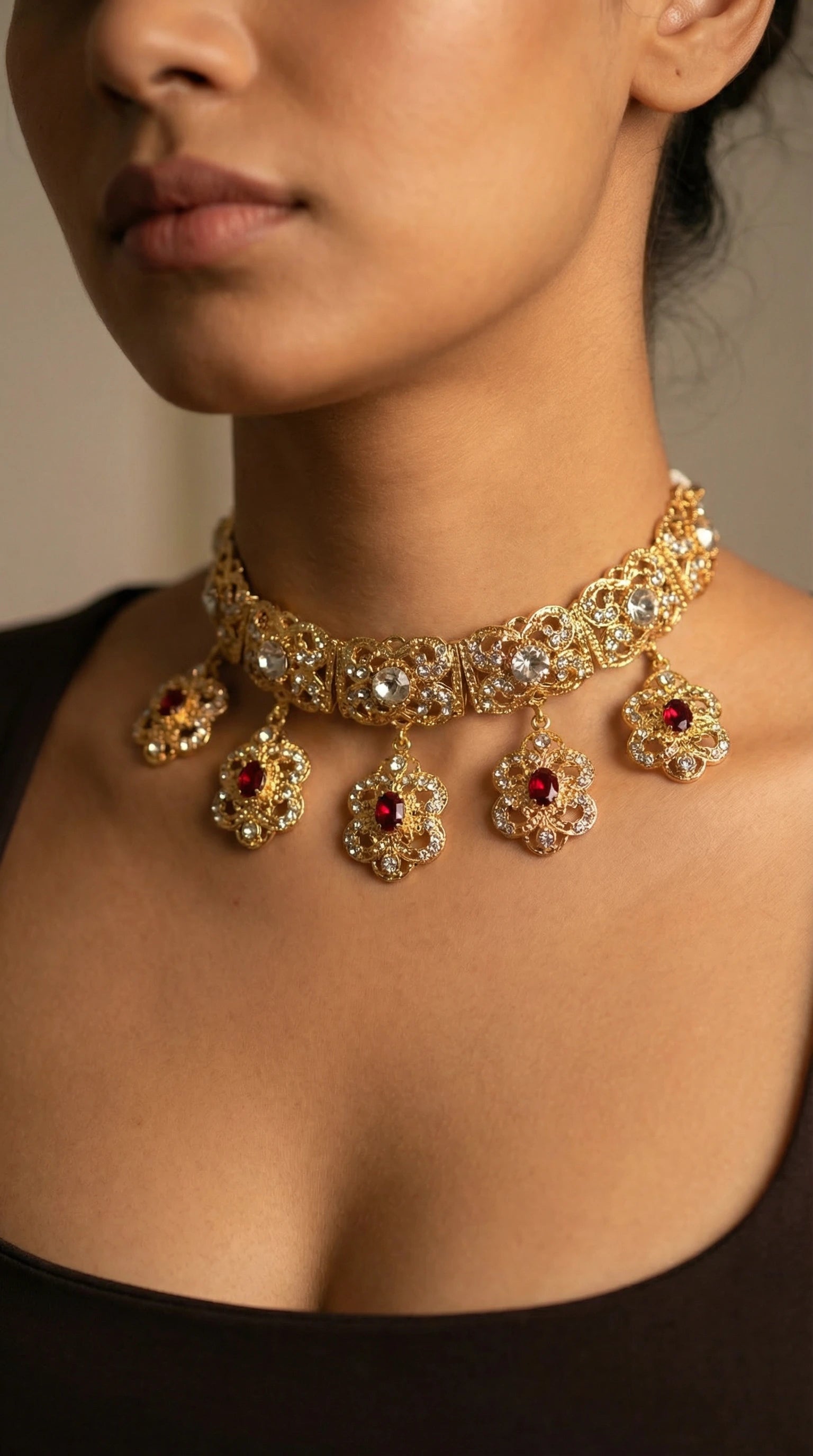 Mliana necklace gold red