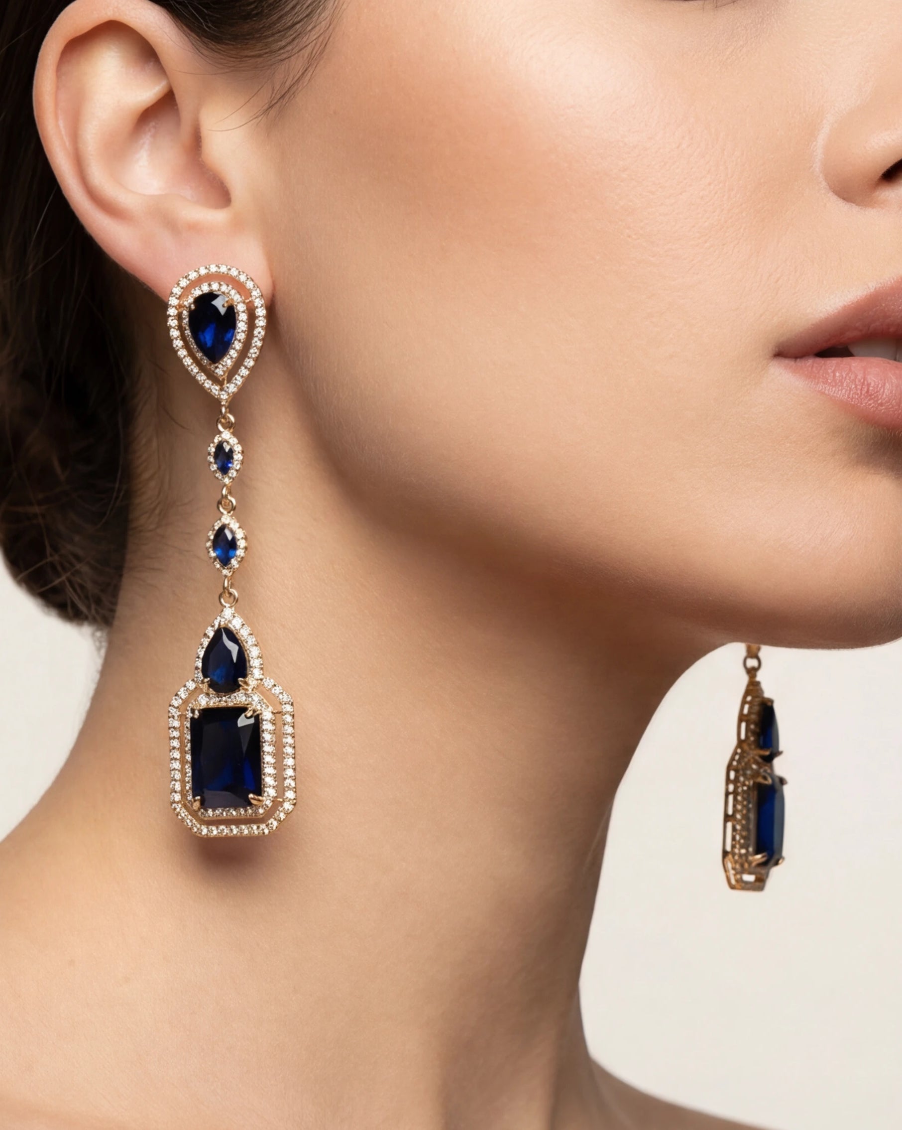 Earrings Lin Oxfordblue/Gold