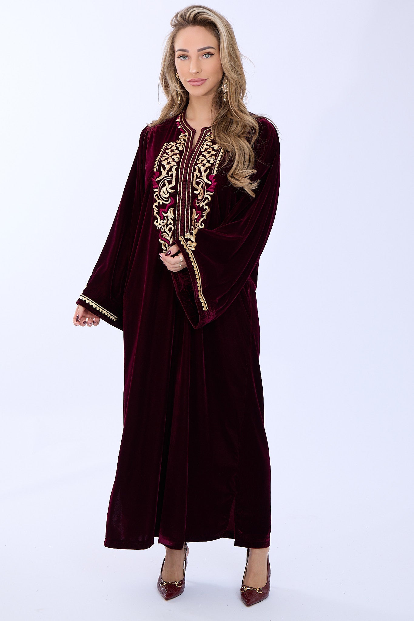 Caftan Bisan Bordeaux