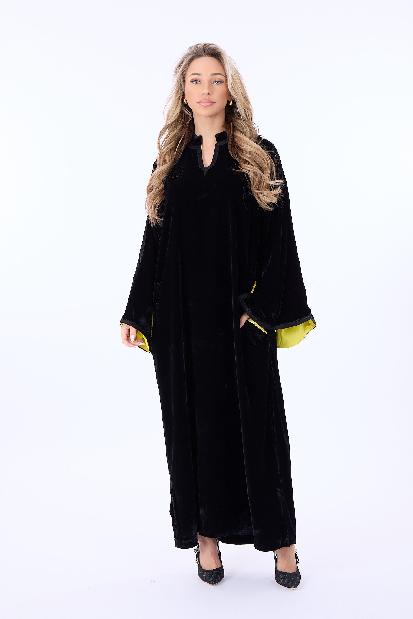 Caftan Mayar Black-Yellow