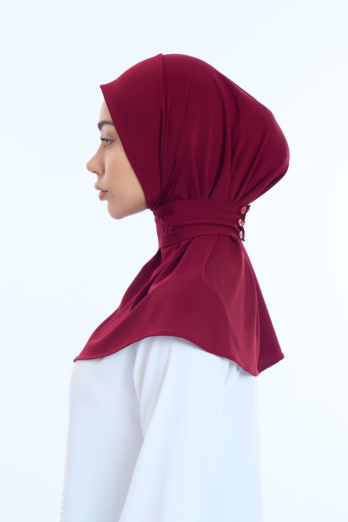 Instant Hijab Premium II Burgundy Wine
