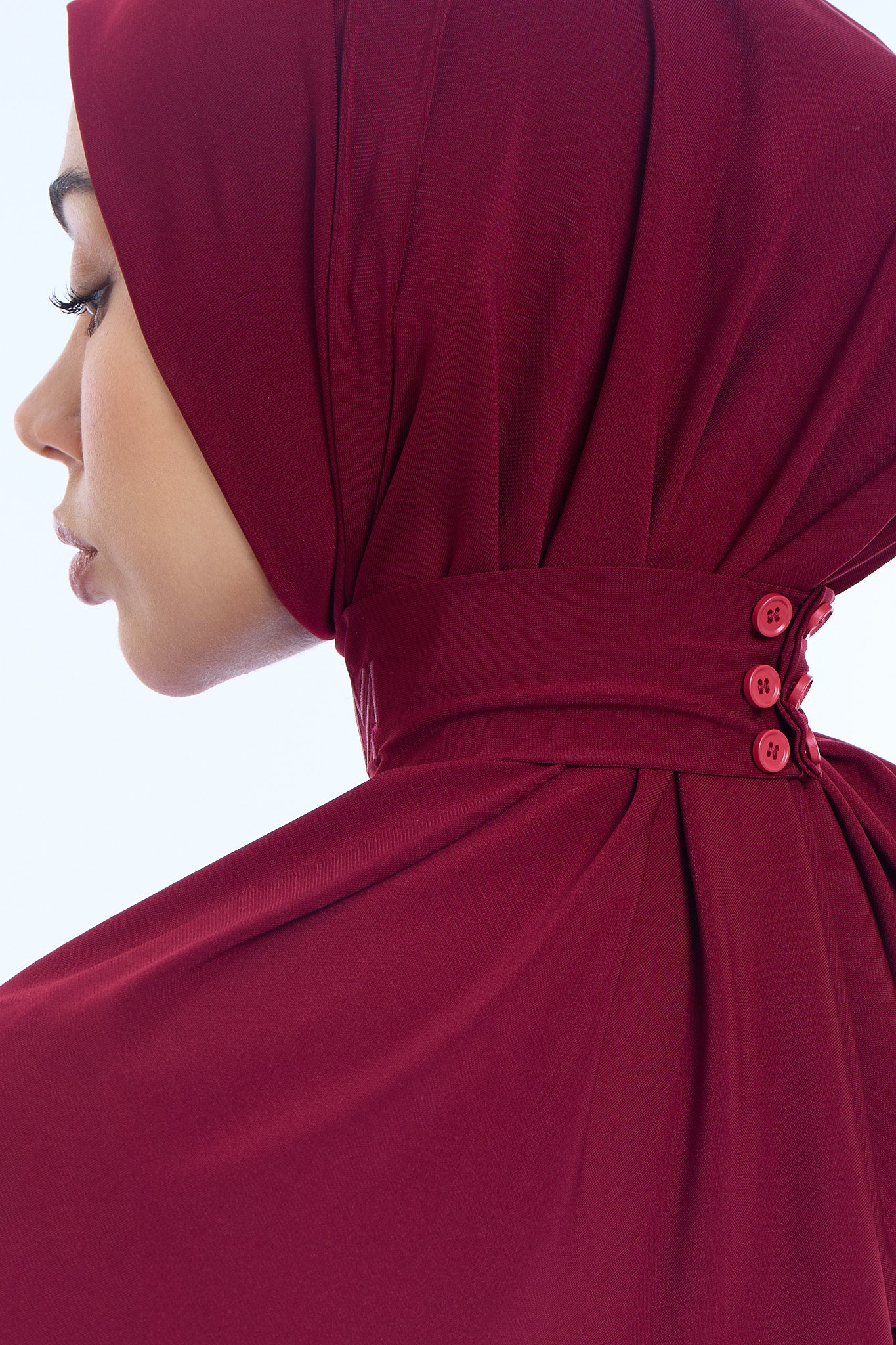 Instant Hijab Premium II Burgundy Wine