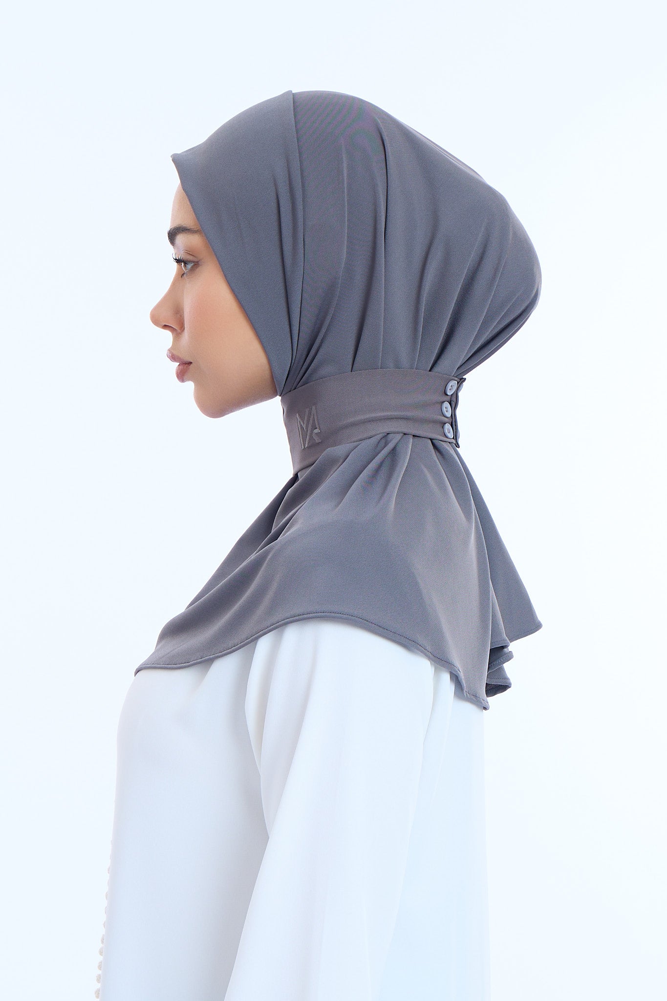 Instant Hijab Premium II Charcoal Blue