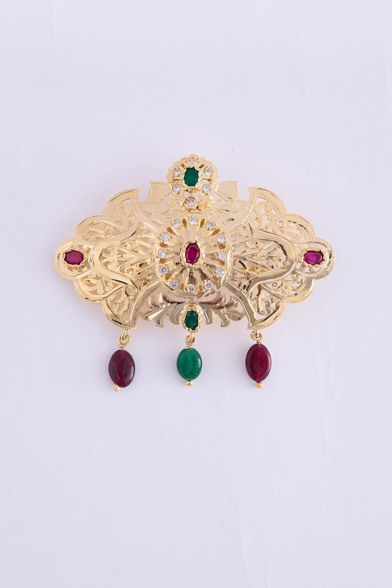 Broch Min Gold/Bordeaux Green