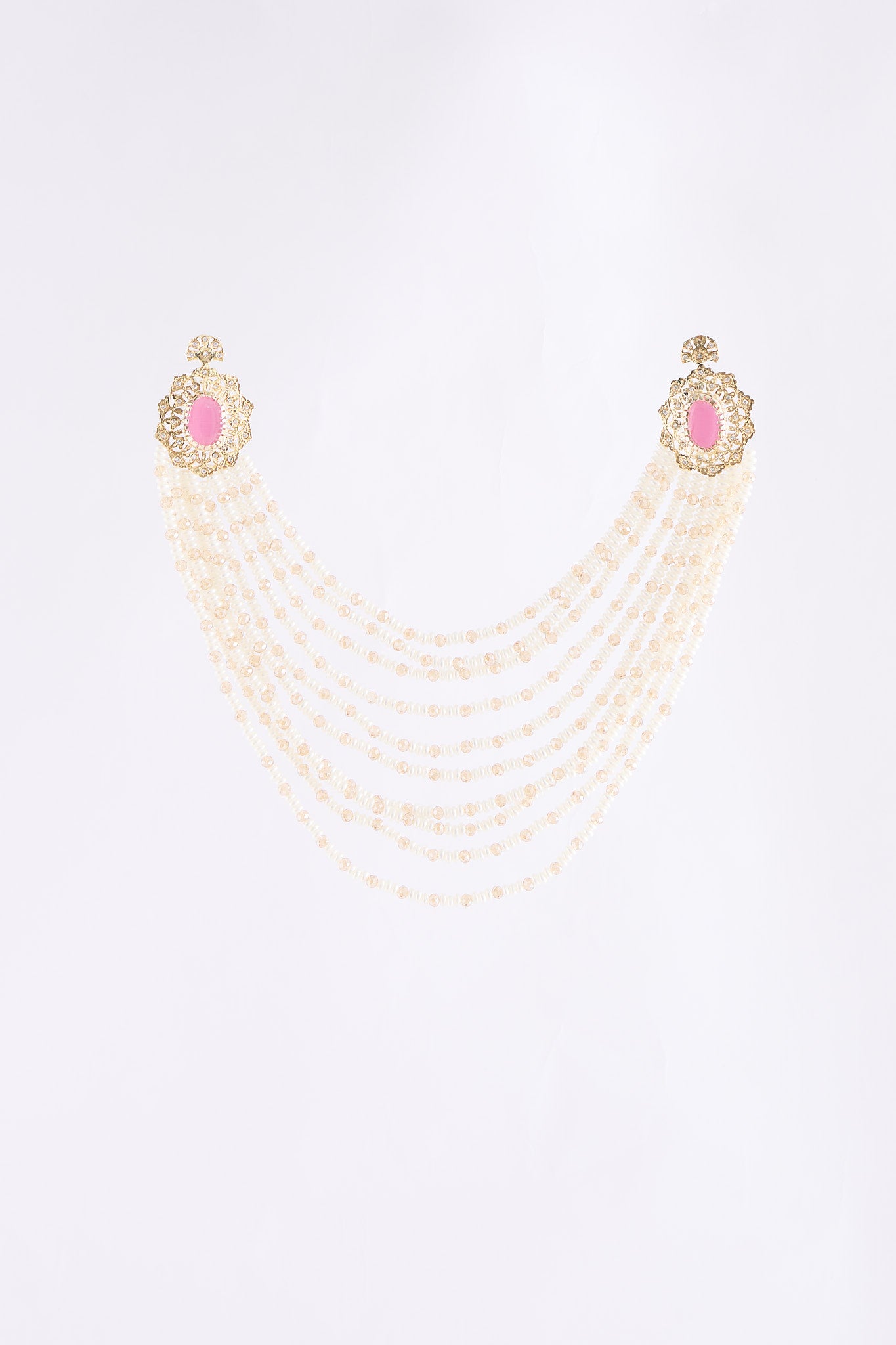 shoulder Necklace Brokenwhite/Pink