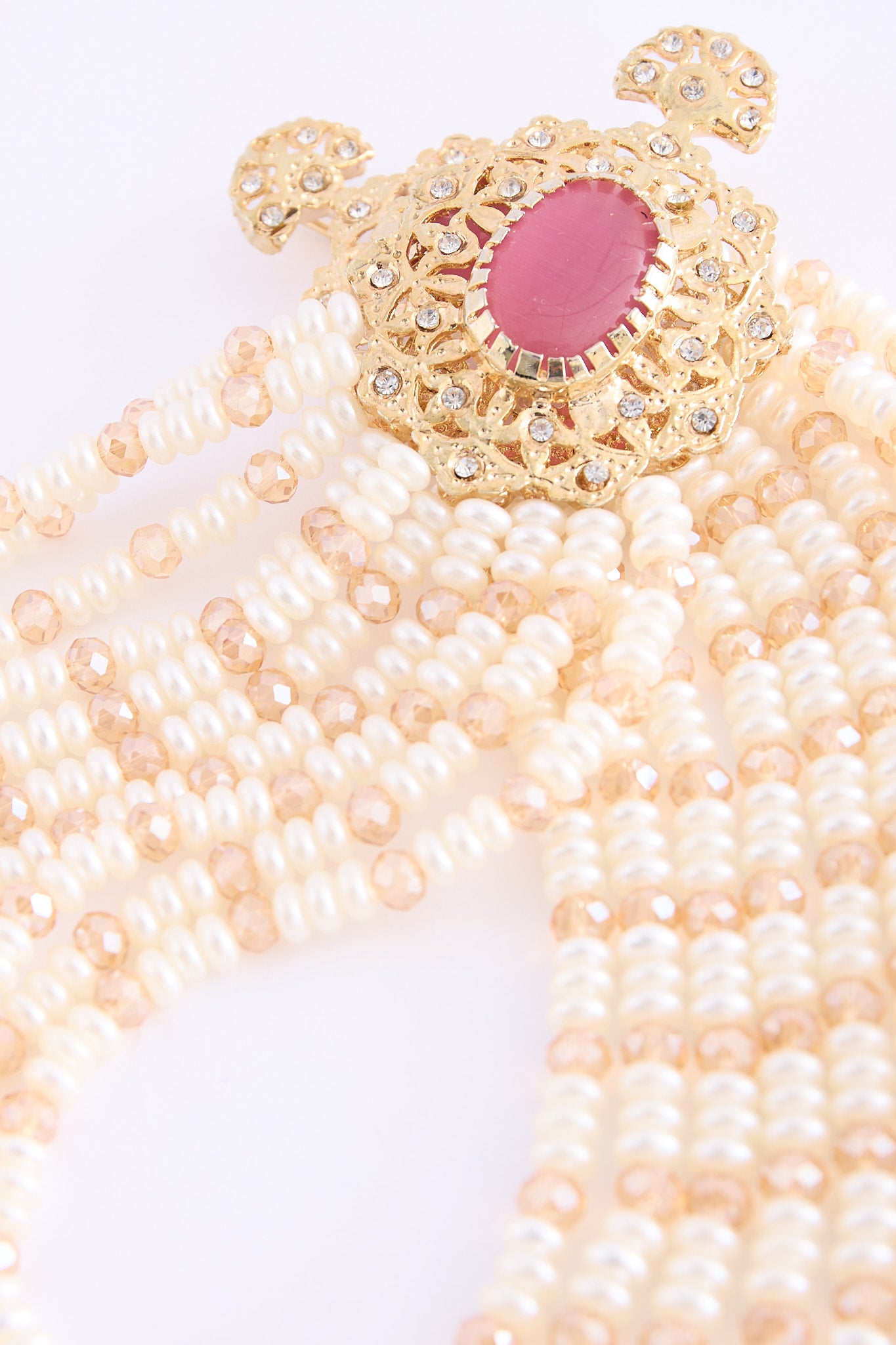 shoulder Necklace Brokenwhite/Pink