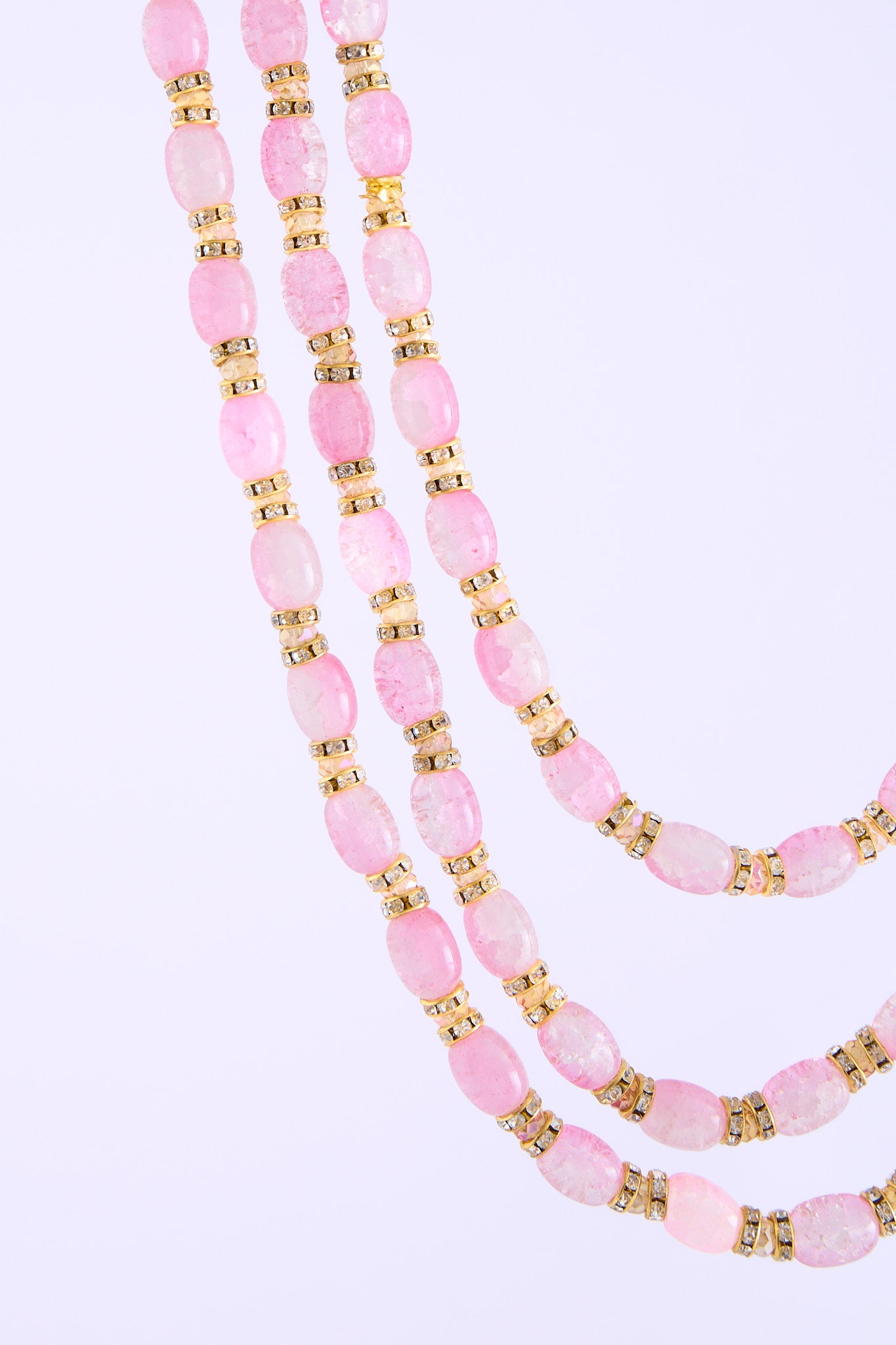 Shoulder necklace gold/pink