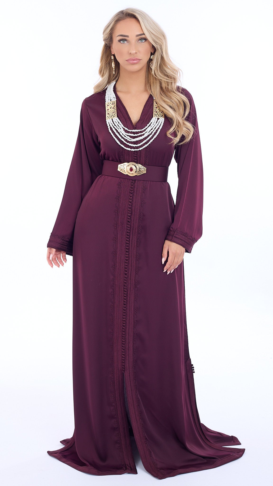 Caftan Riham Pomegrante