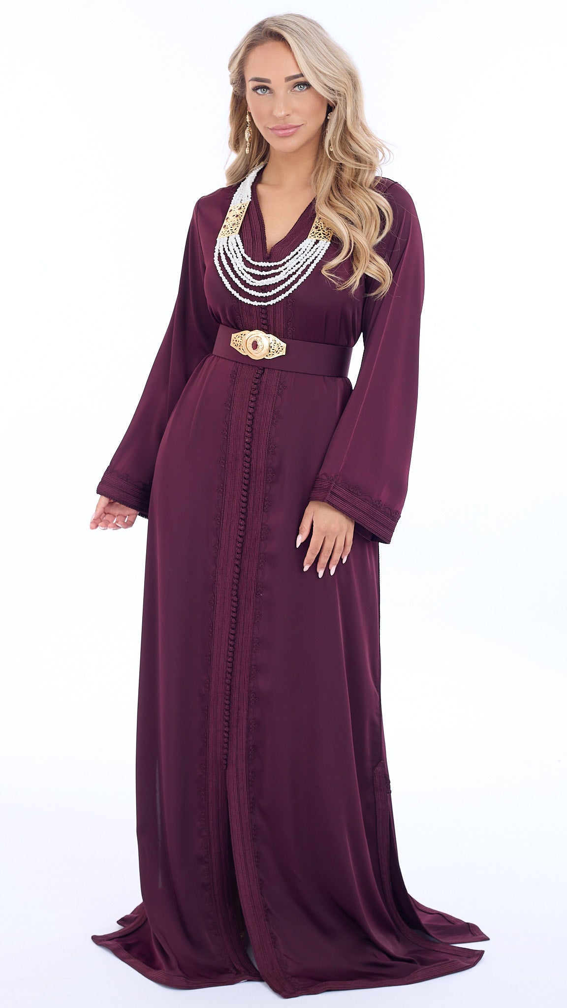 Caftan Riham Pomegrante