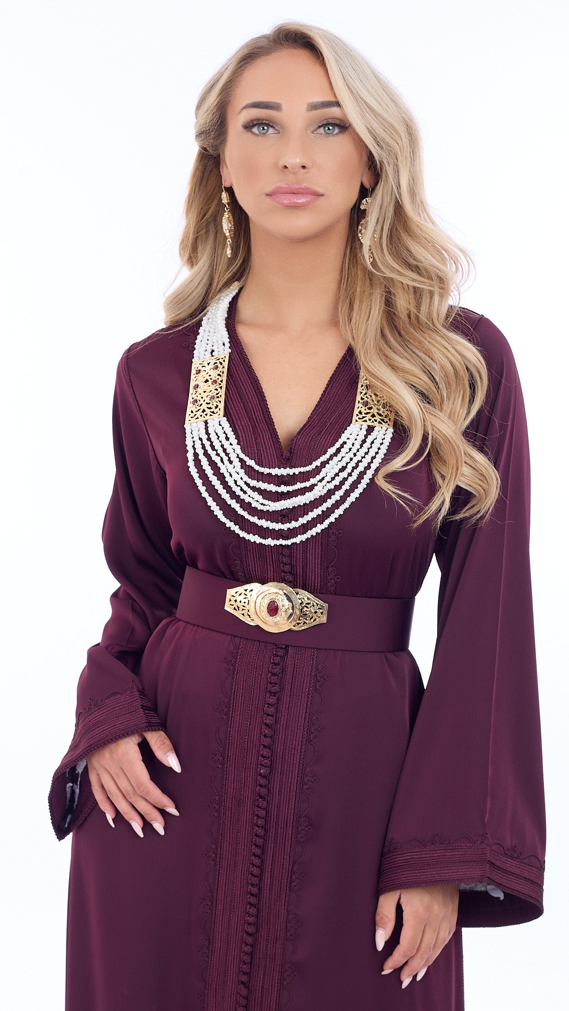 Caftan Riham Pomegrante