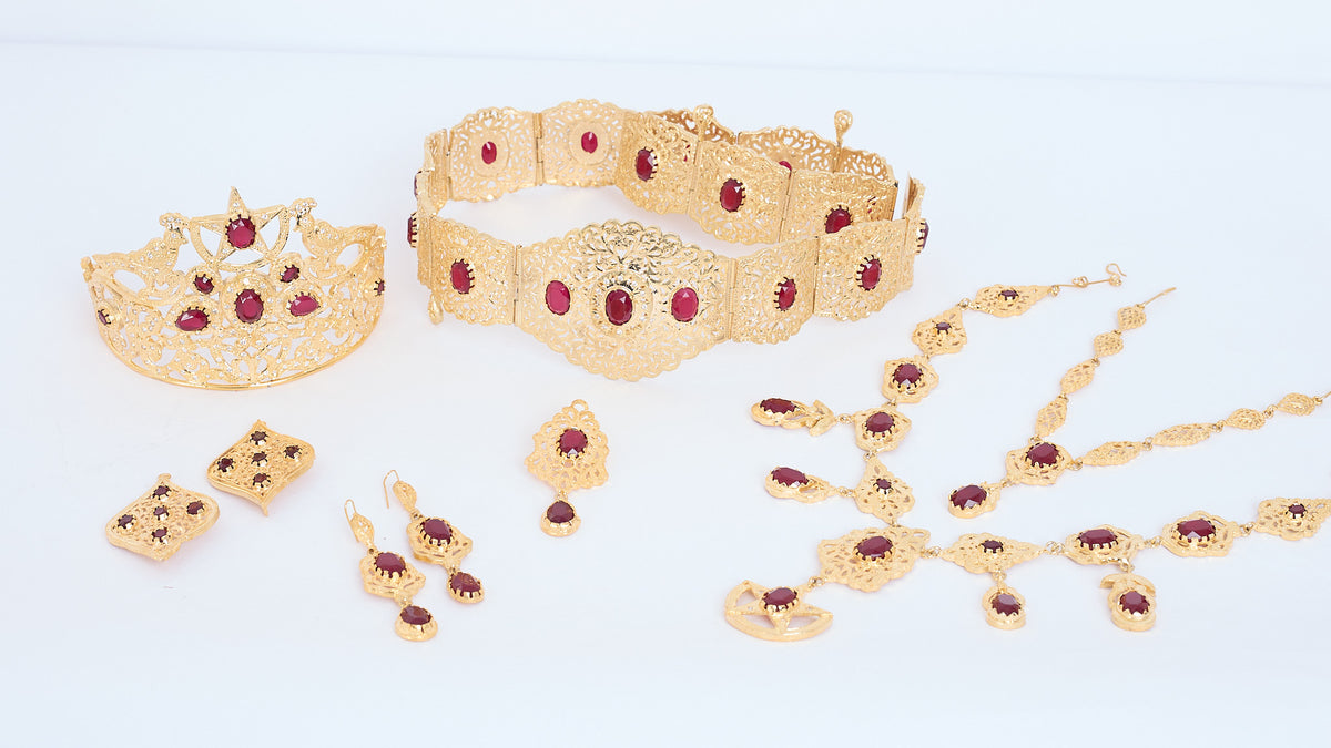 Bridal Accessories Gold/Bordeaux