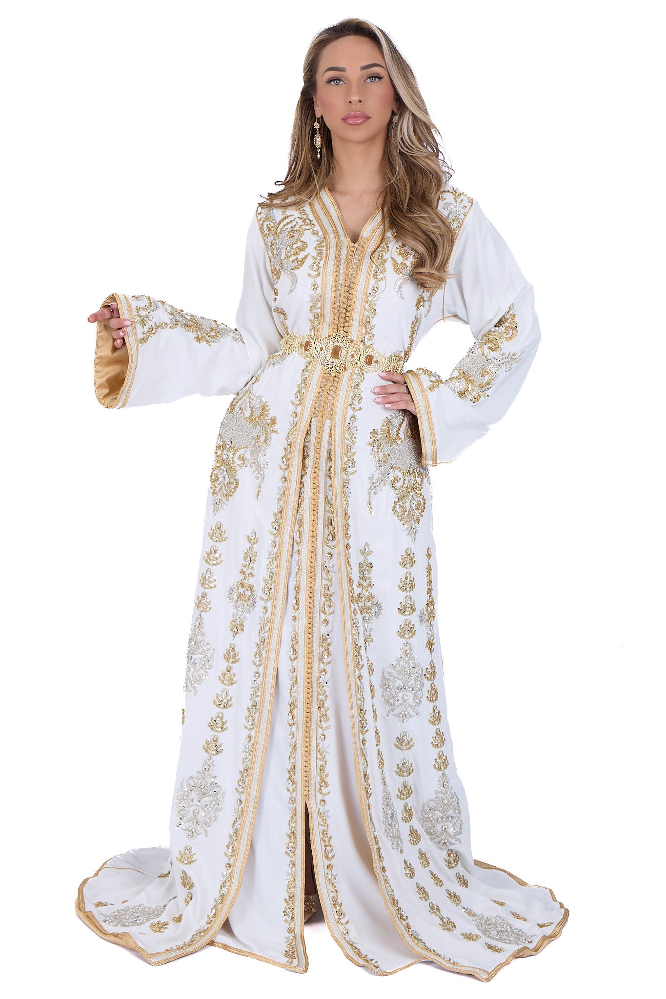 Caftan Nour White/SIlver