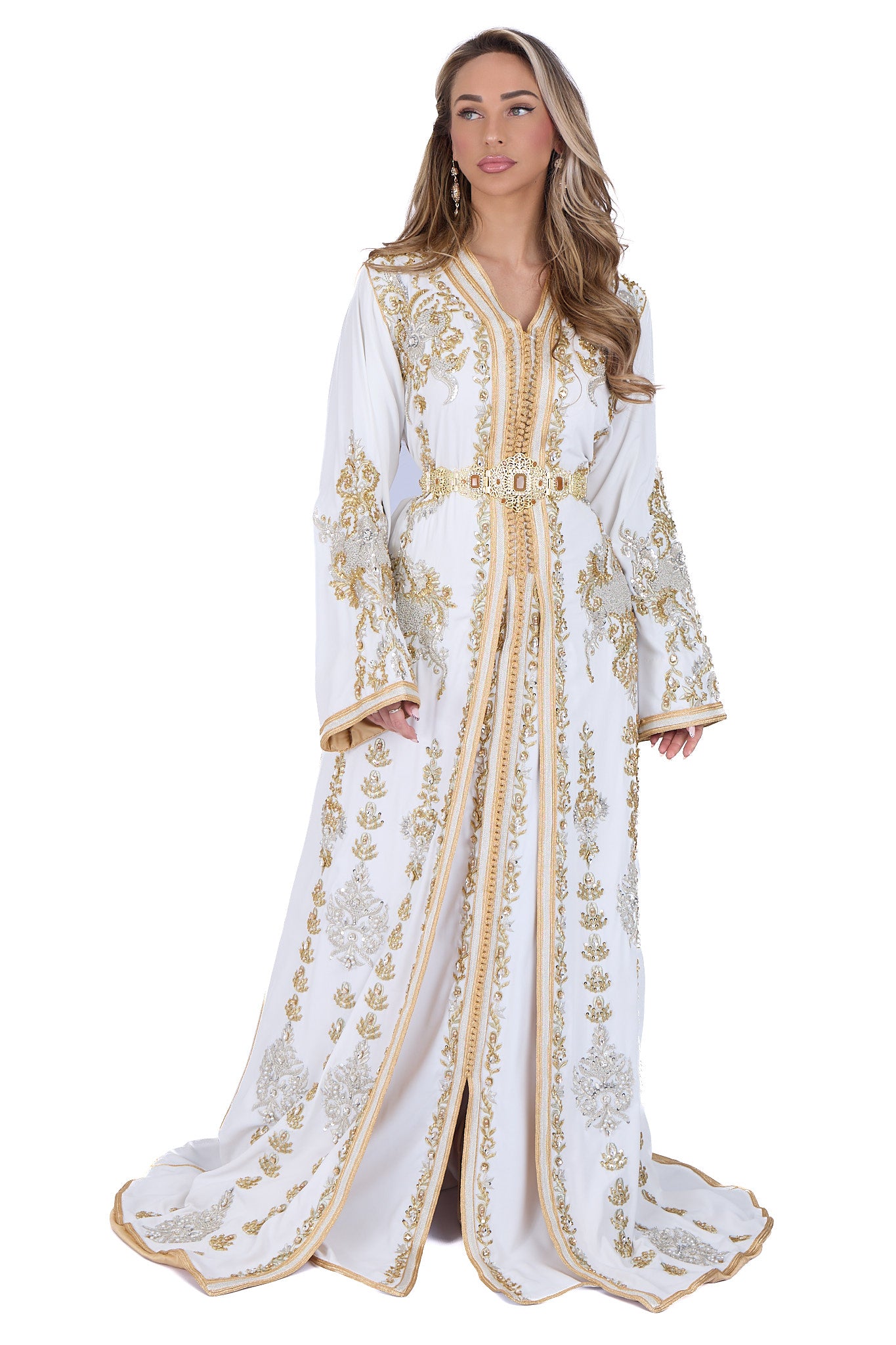 Caftan Nour White/SIlver