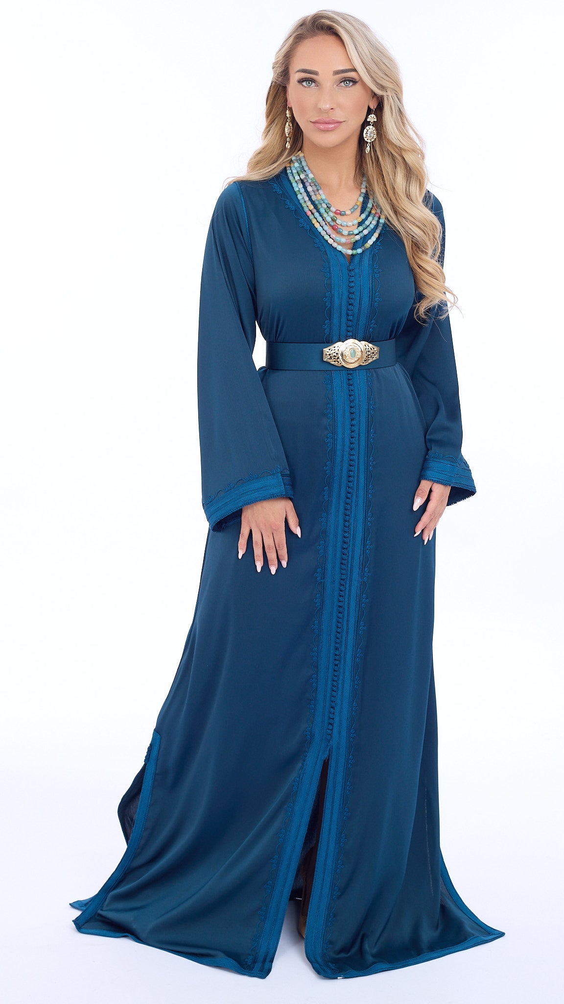Caftan Riham Blue Petrol