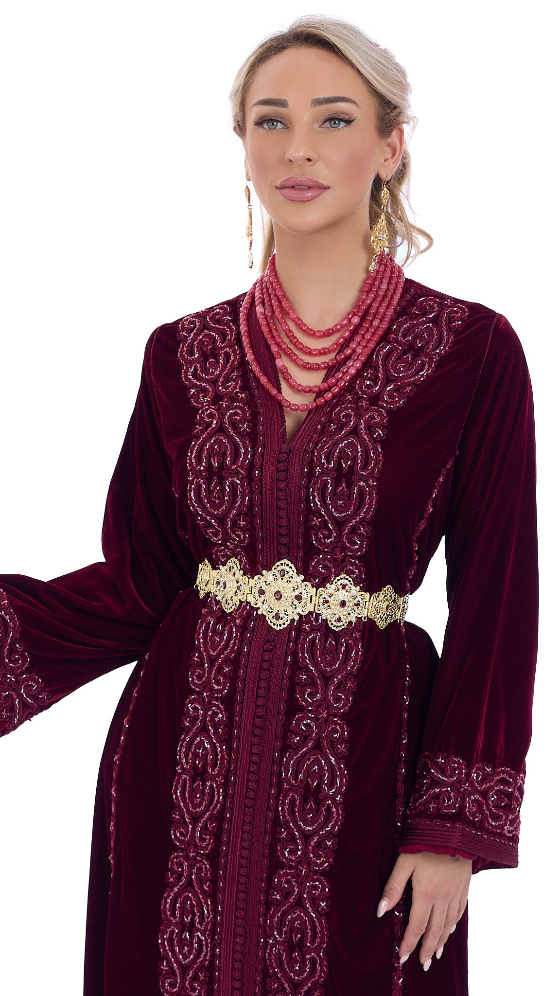 Caftan Dalia Bordeaux