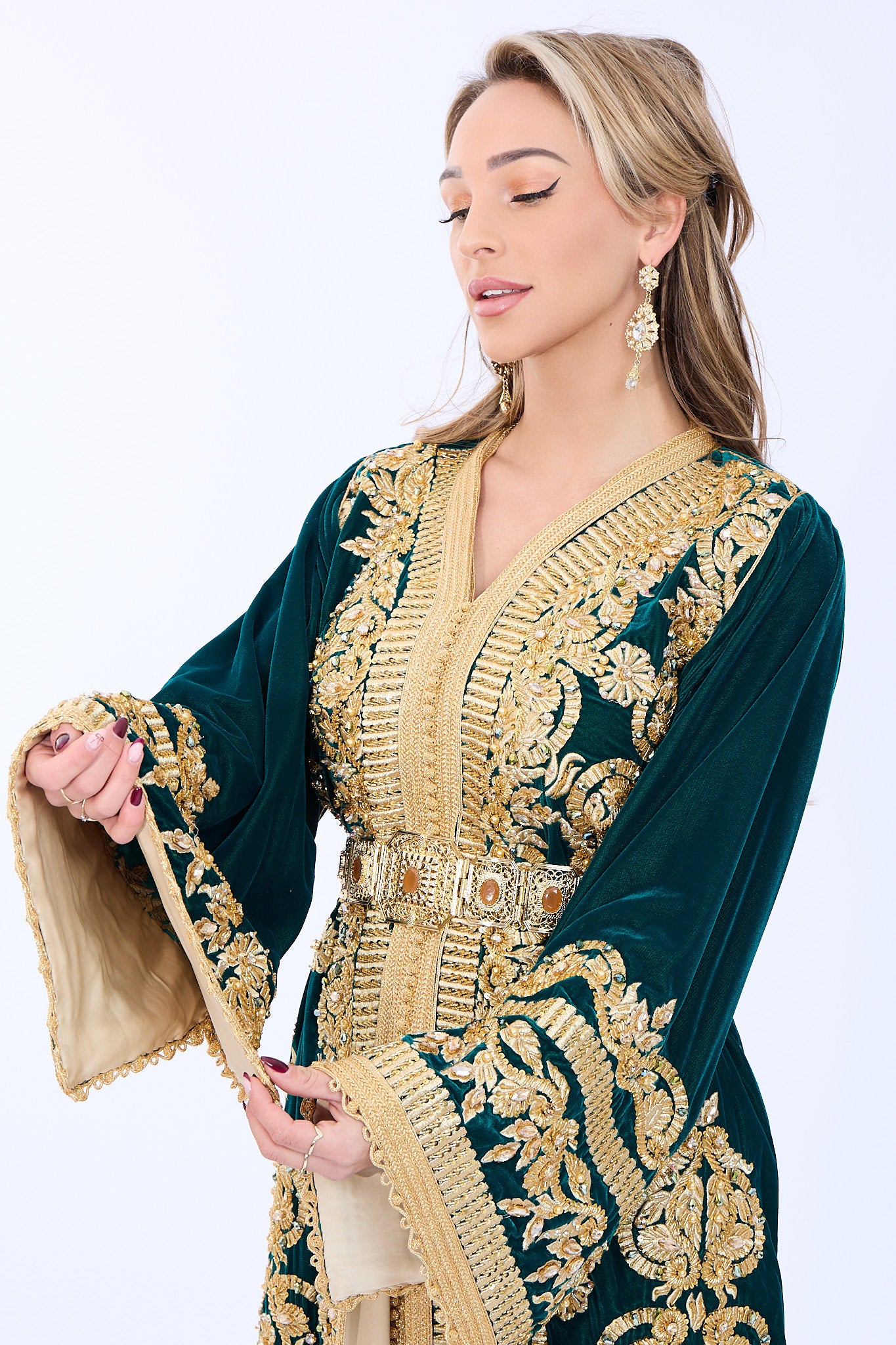 Exclusieve Caftan Haya Teal