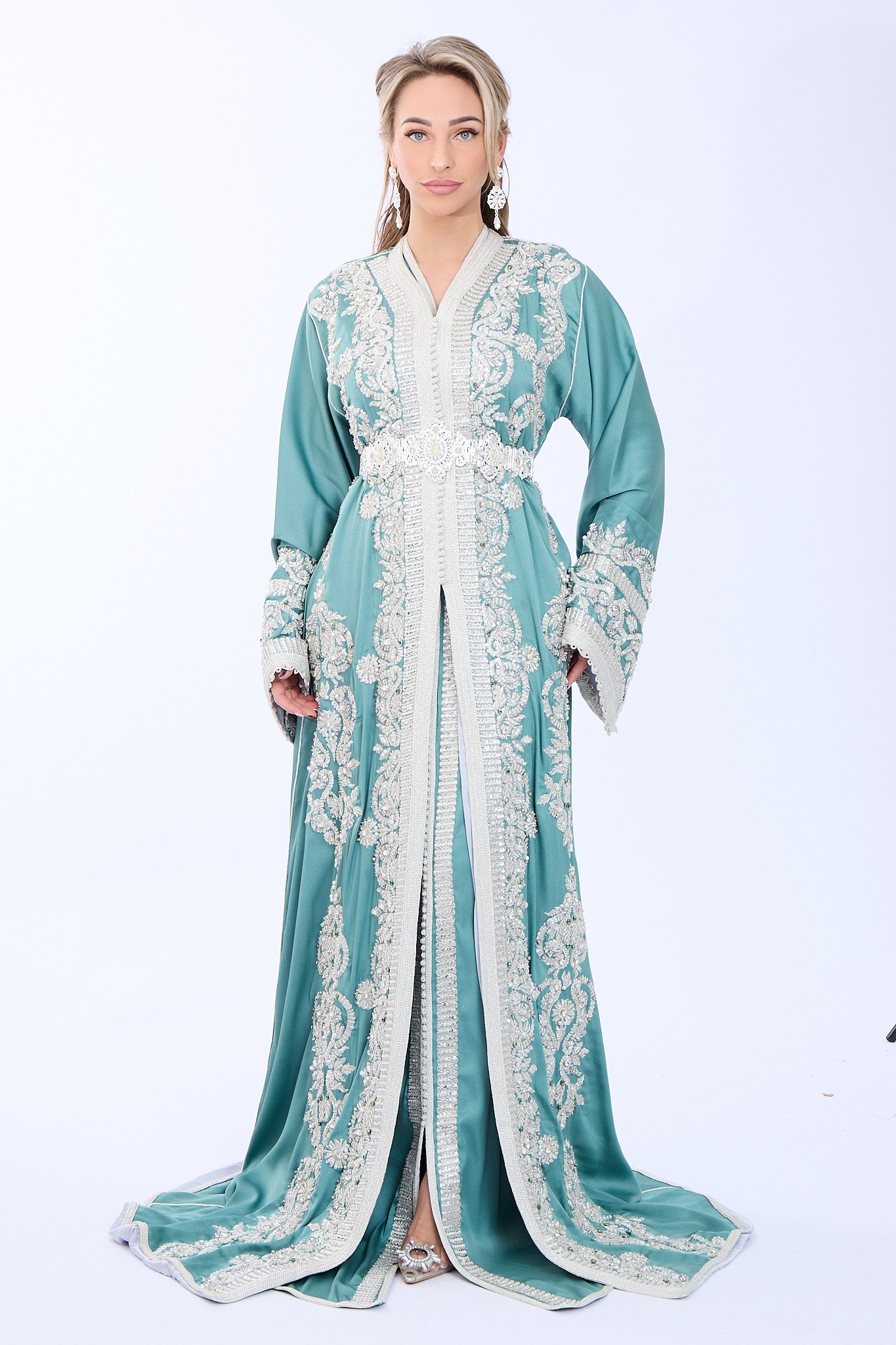 Exclusieve Caftan Haya Mintgreen