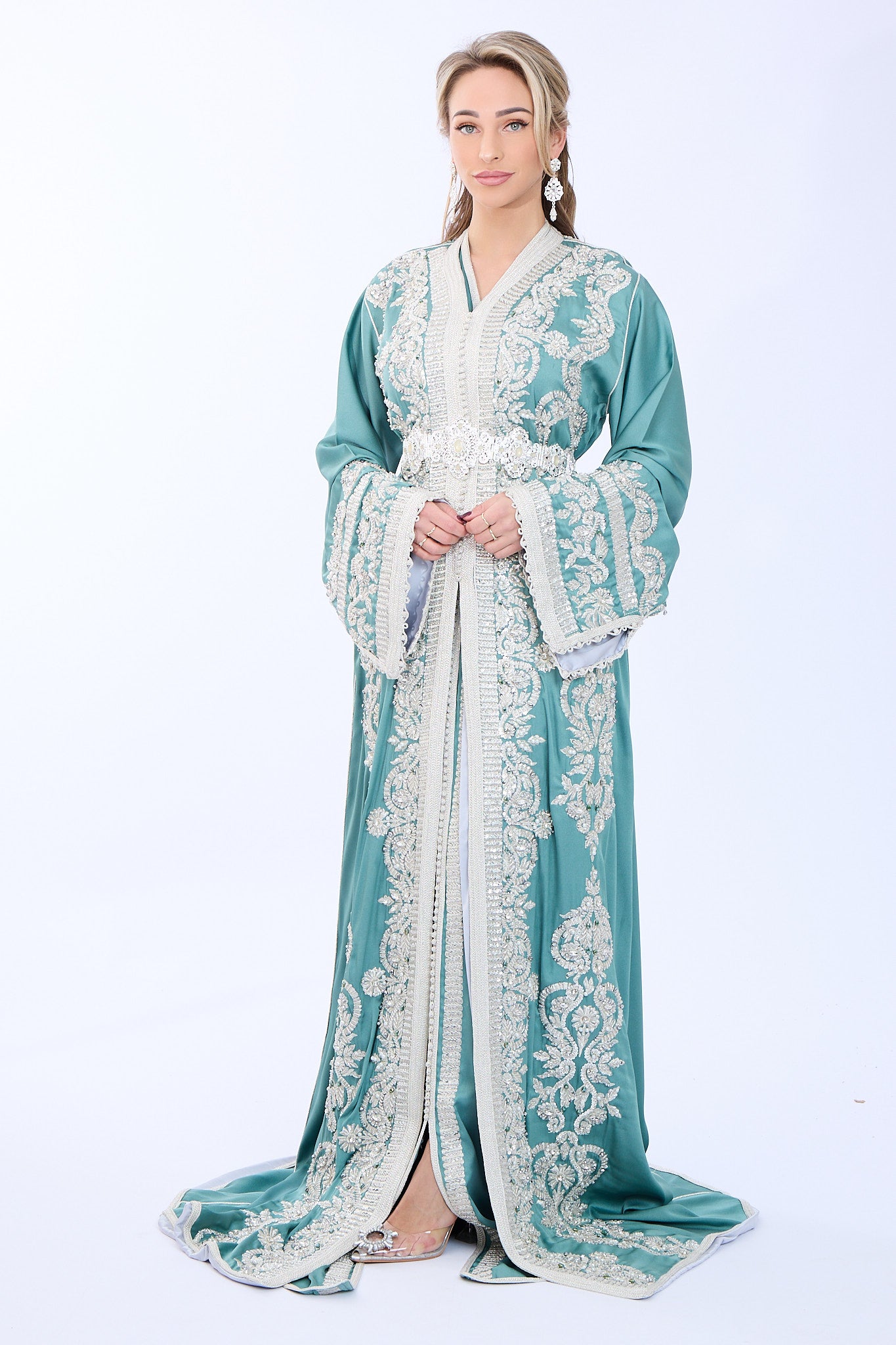 Exclusieve Caftan Haya Mintgreen