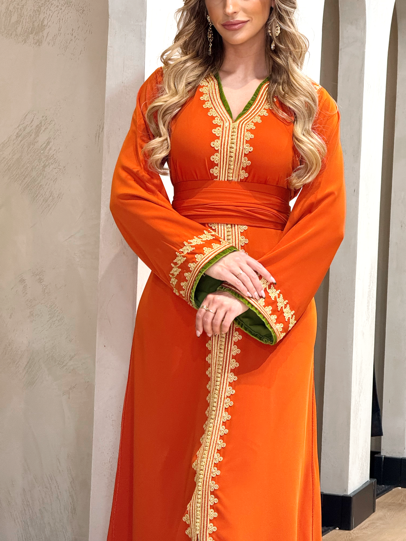 Caftan Razan Orange-Green