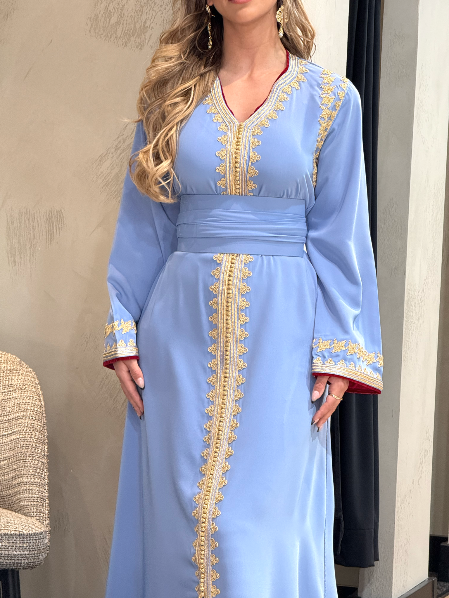 Caftan Razan Blue-Pomegrante