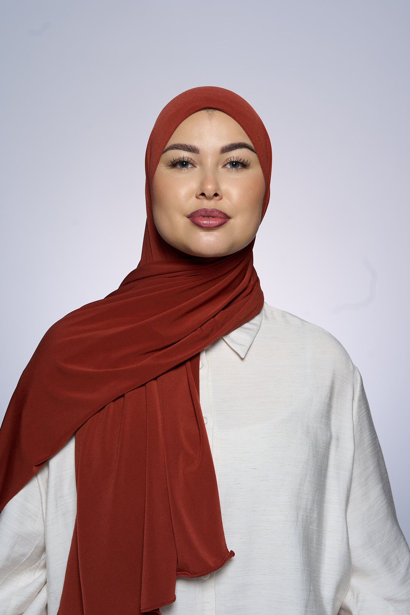 Premium Jersey Hijab Fin - Grape Orange