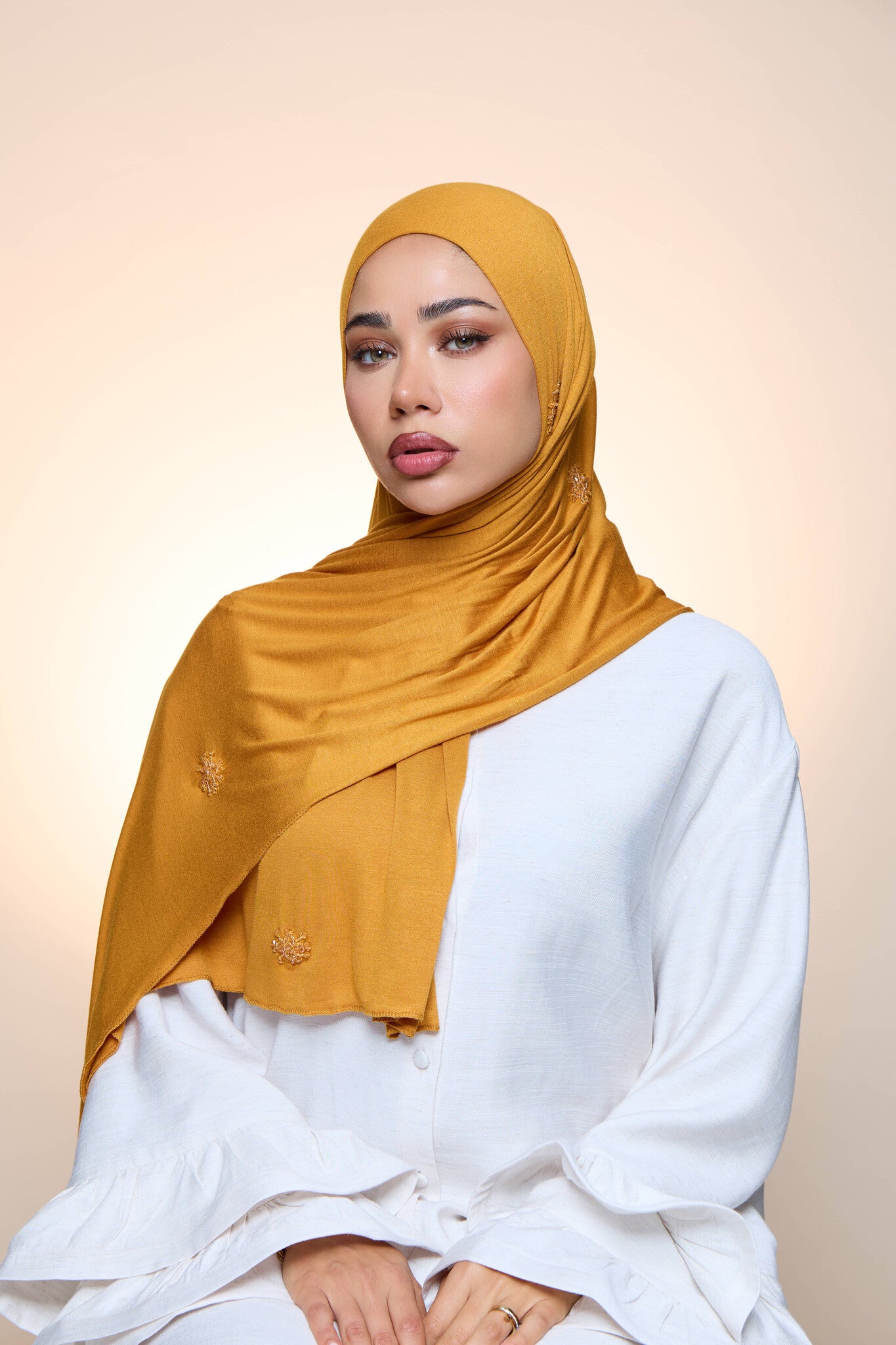 Jersey Hijab Zaya Honey Orange