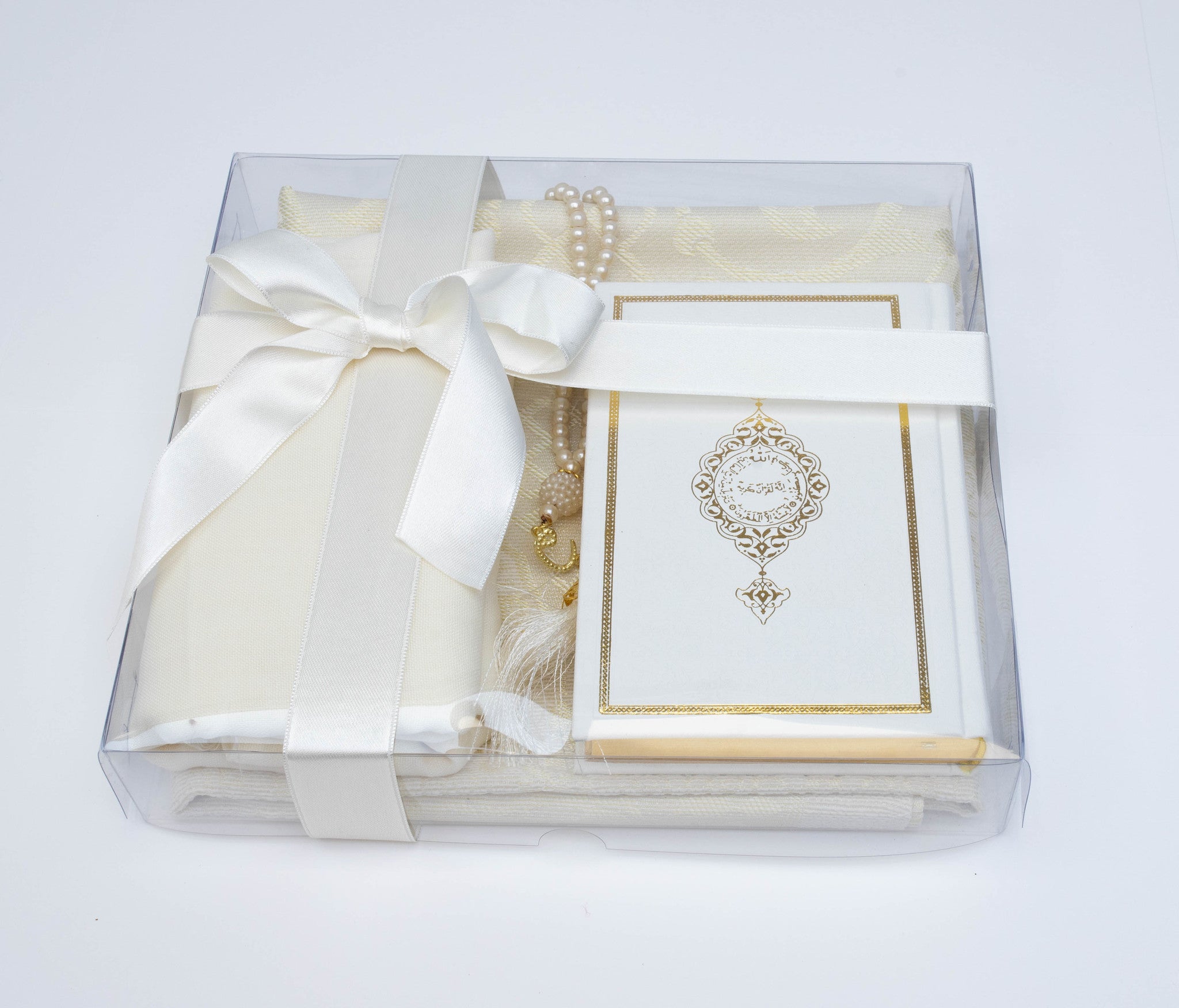 Gift Box with quran, tasbih and sejada White